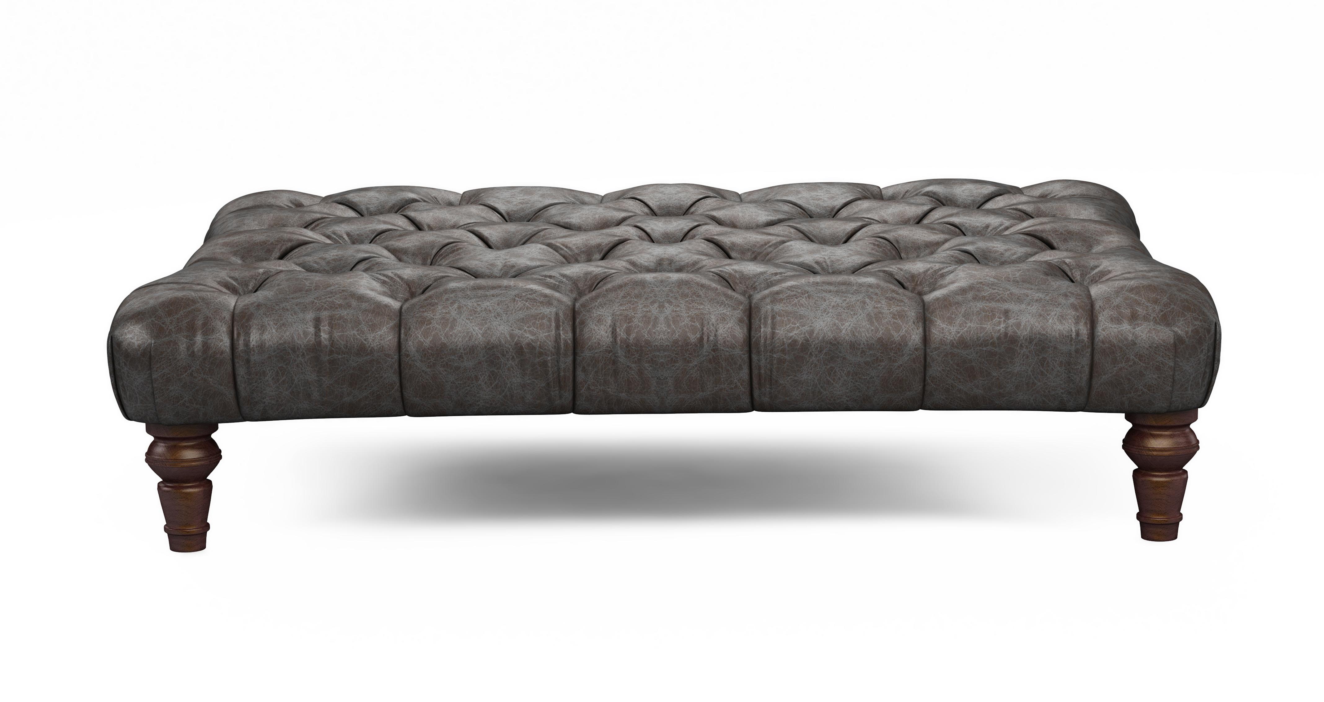 Palace Leather Rectangular Footstool DFS