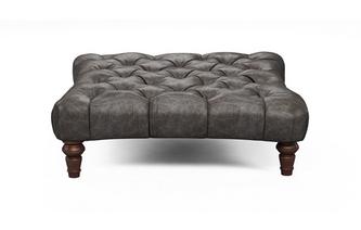 Leather Square Footstool 