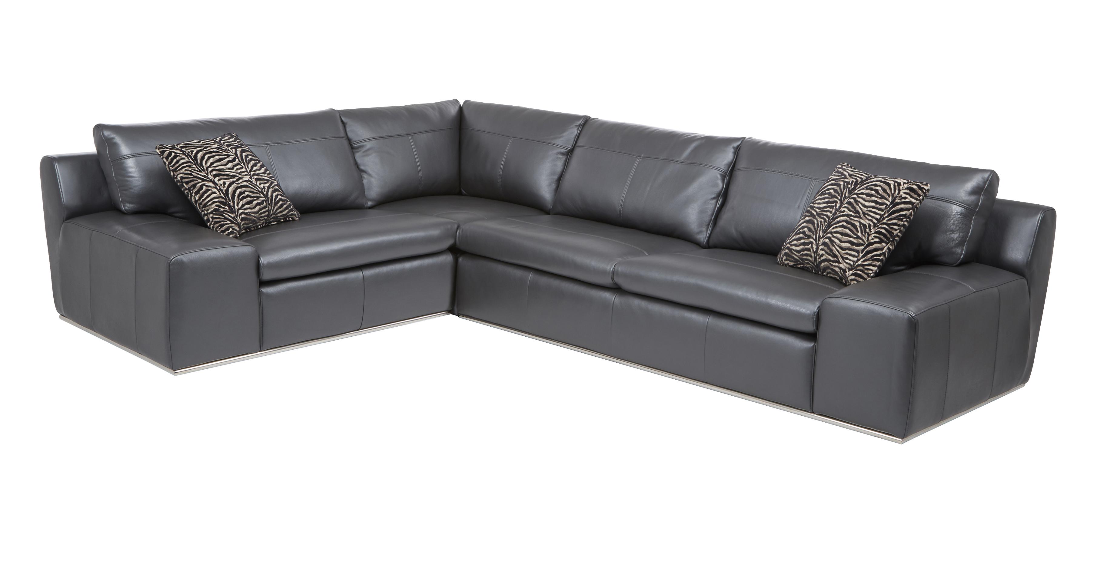 Grey leather right online hand corner sofa