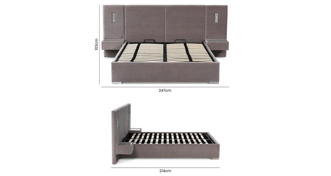 King Size Ottoman Bed With Bedside Tables view 6