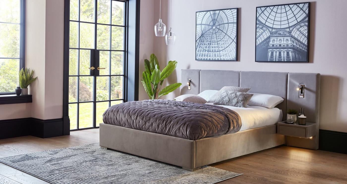 Super King Ottoman Bed with Bedside Tables view 2