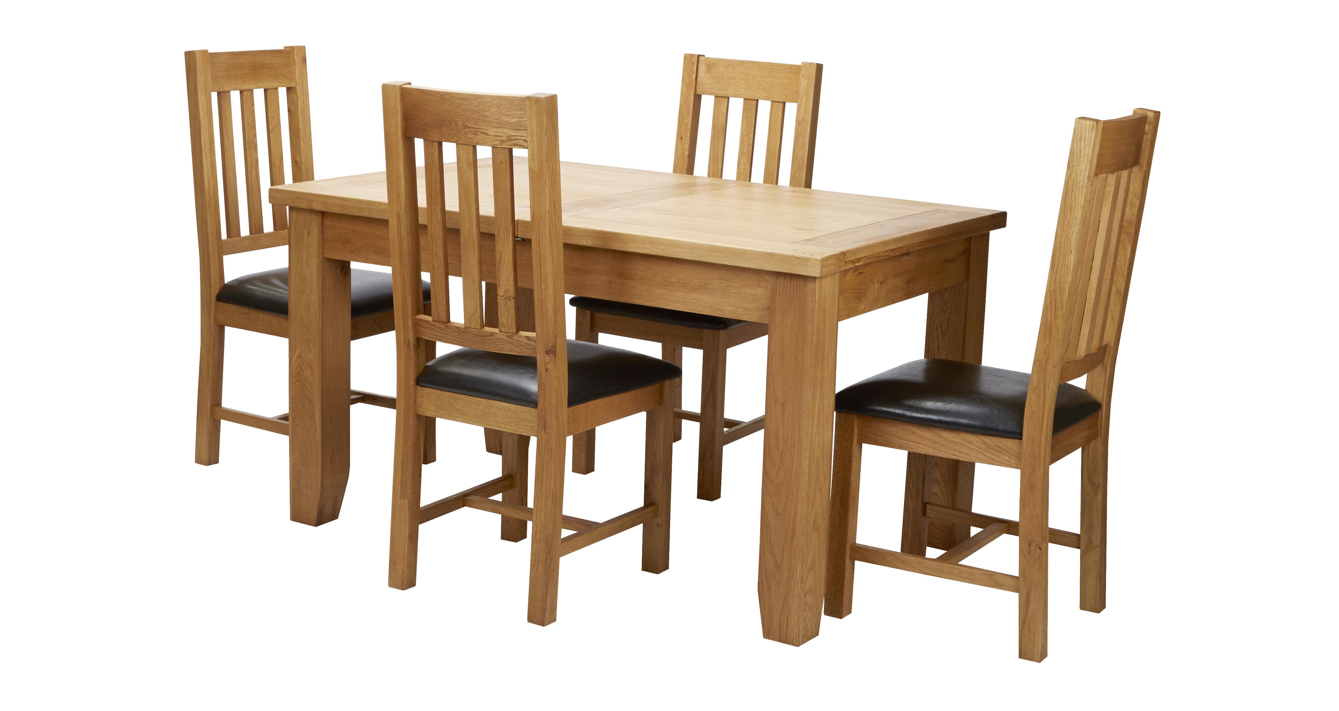 Parker Extending Dining Table & Set of 4 Slat Back Chairs Parker Oak | DFS