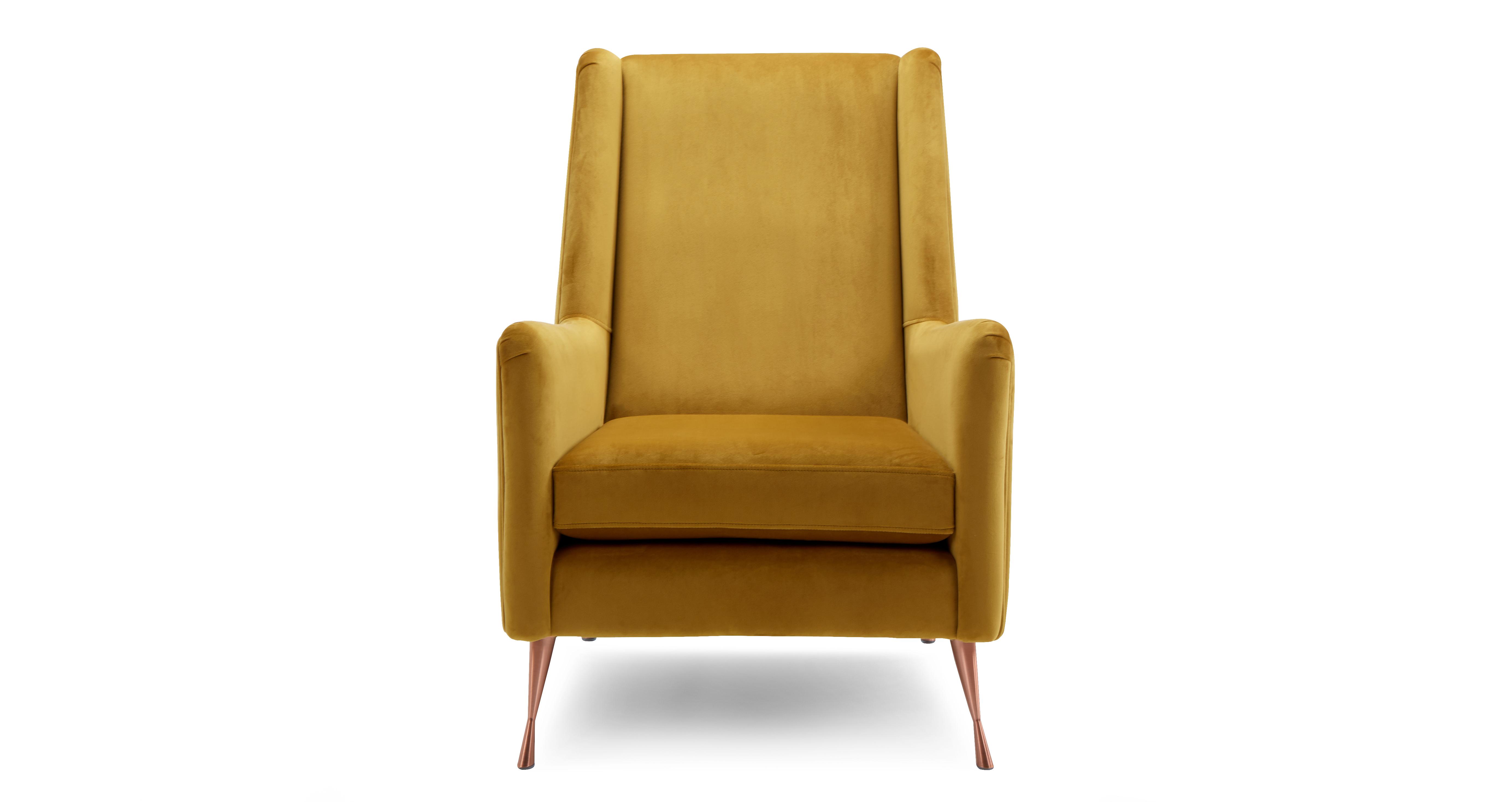 Mustard velvet accent discount chair