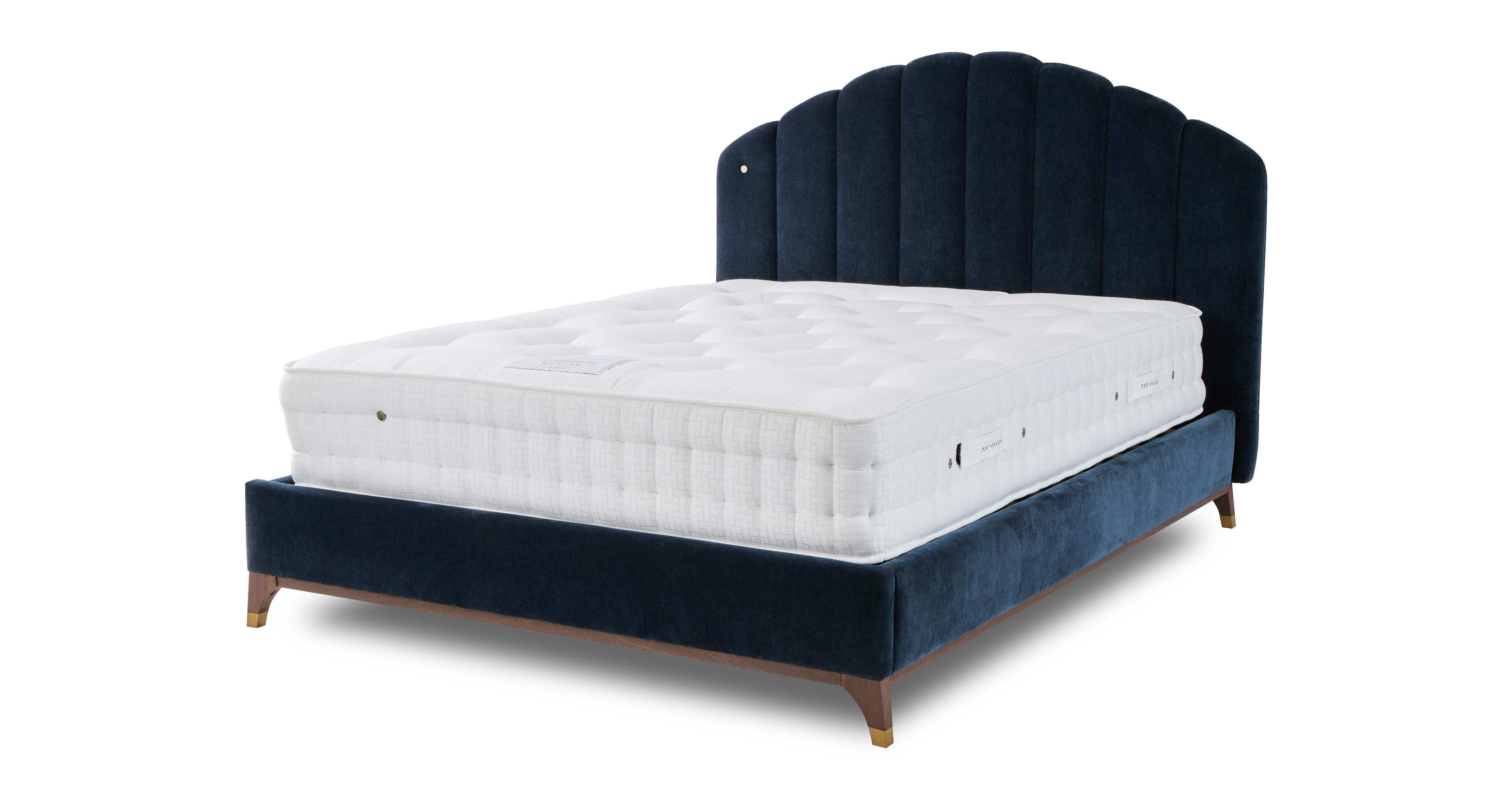 Pelham Double Ottoman Bedframe in Pelham Chenille Navy Navy