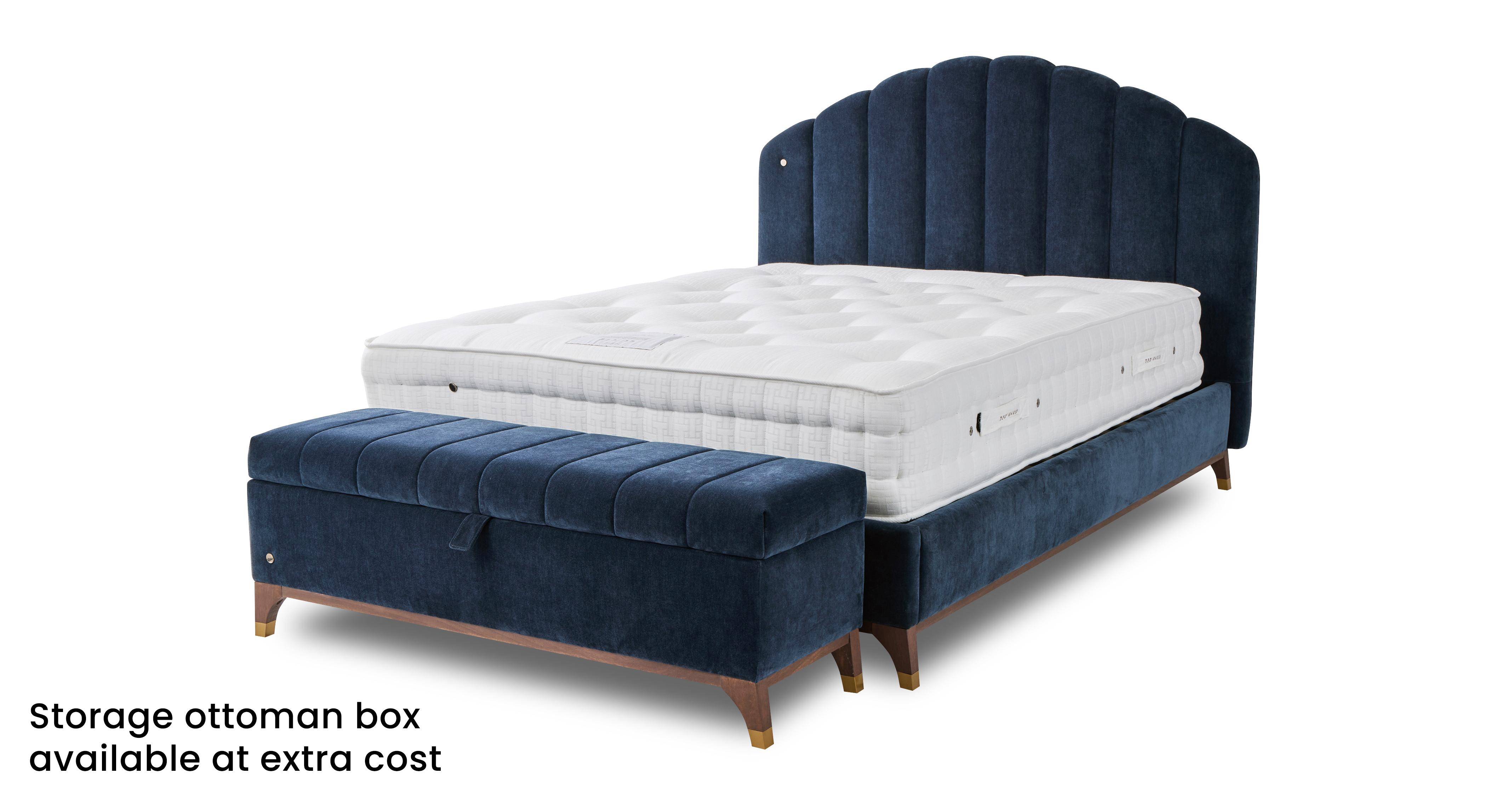 Pelham Double Ottoman Bedframe in Pelham Chenille Navy Navy