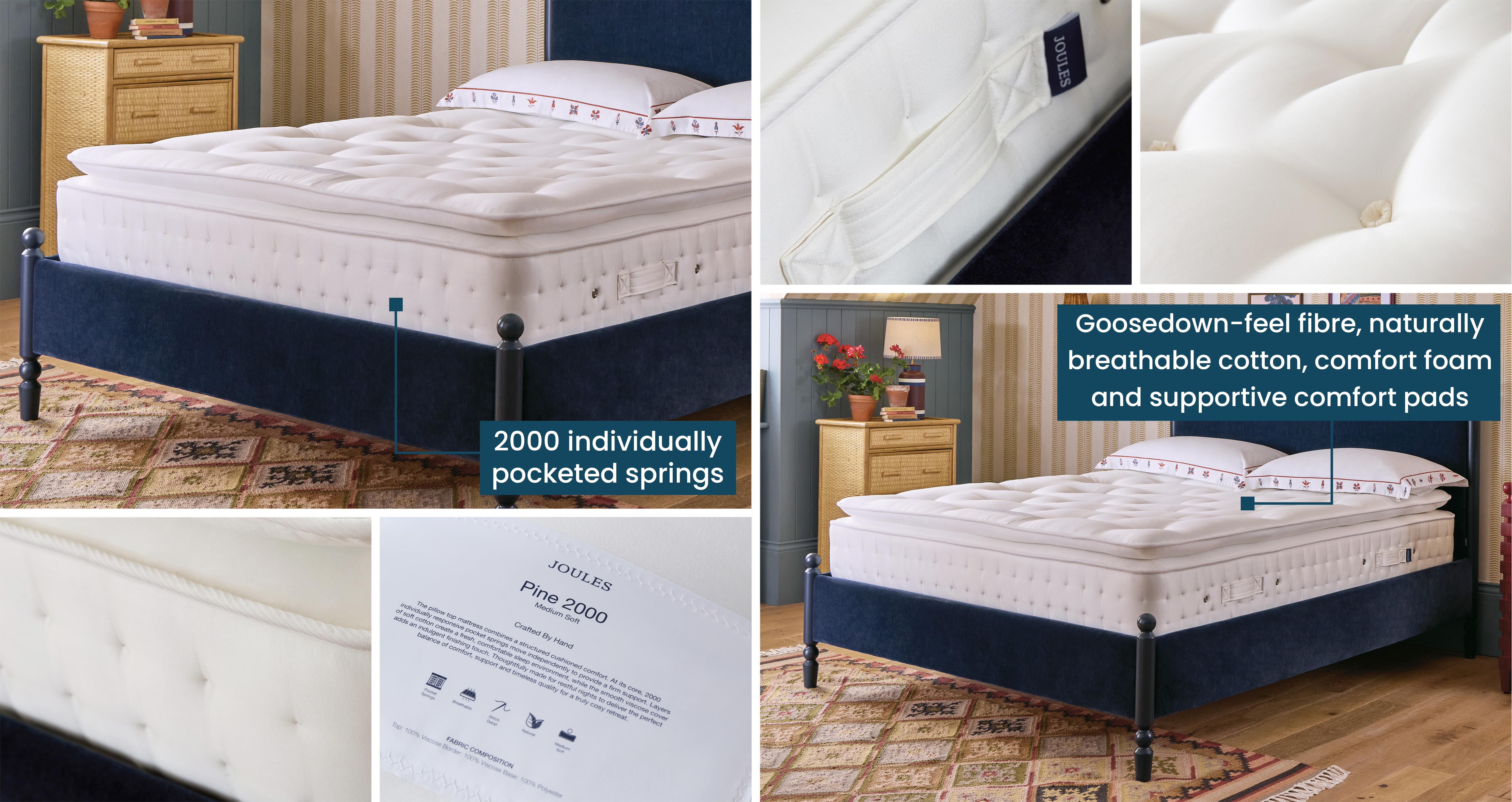 Pine-2000-pillowtop-mattress Double Mattress in White Mattress White