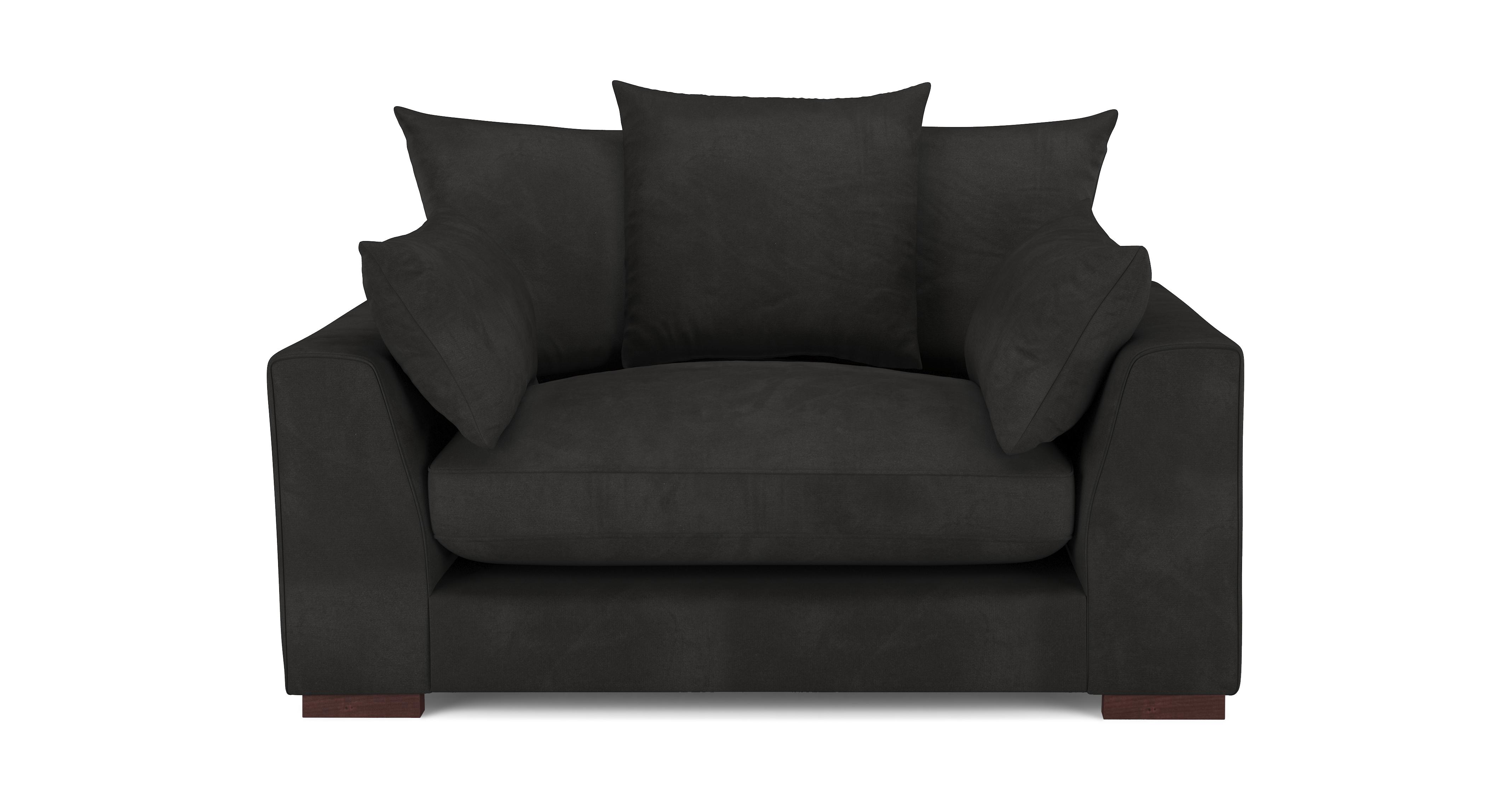 Velvet Pillow Back Cuddler Sofa