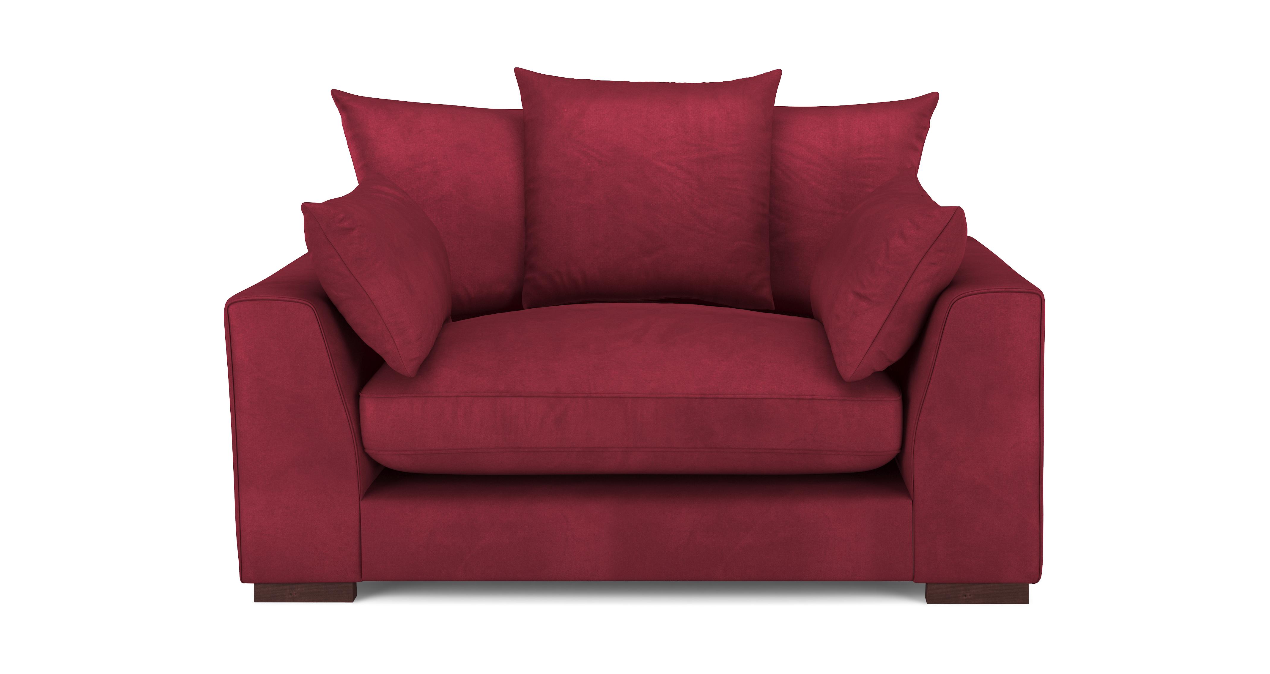 Velvet Pillow Back Cuddler Sofa
