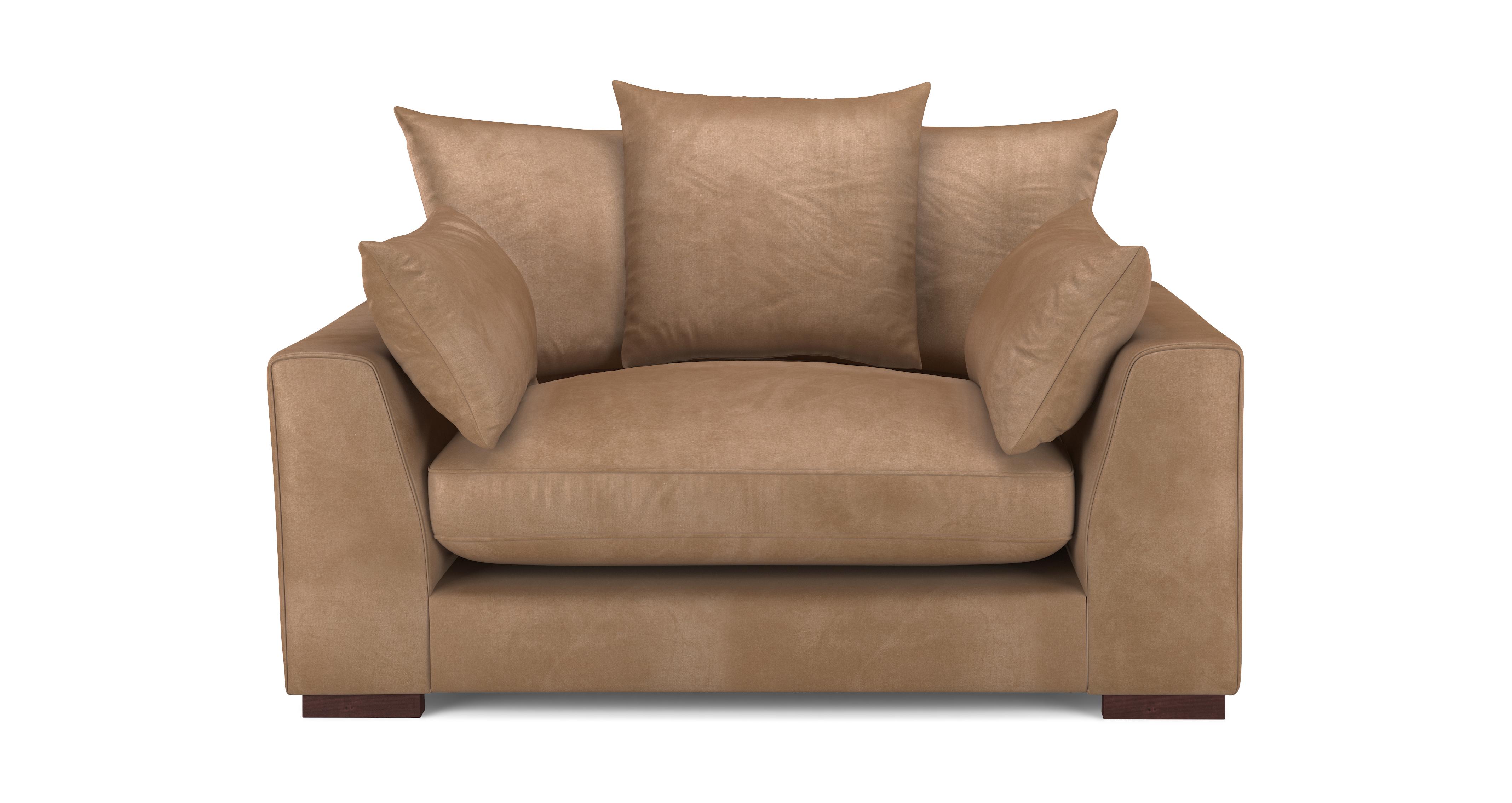 Velvet Pillow Back Cuddler Sofa