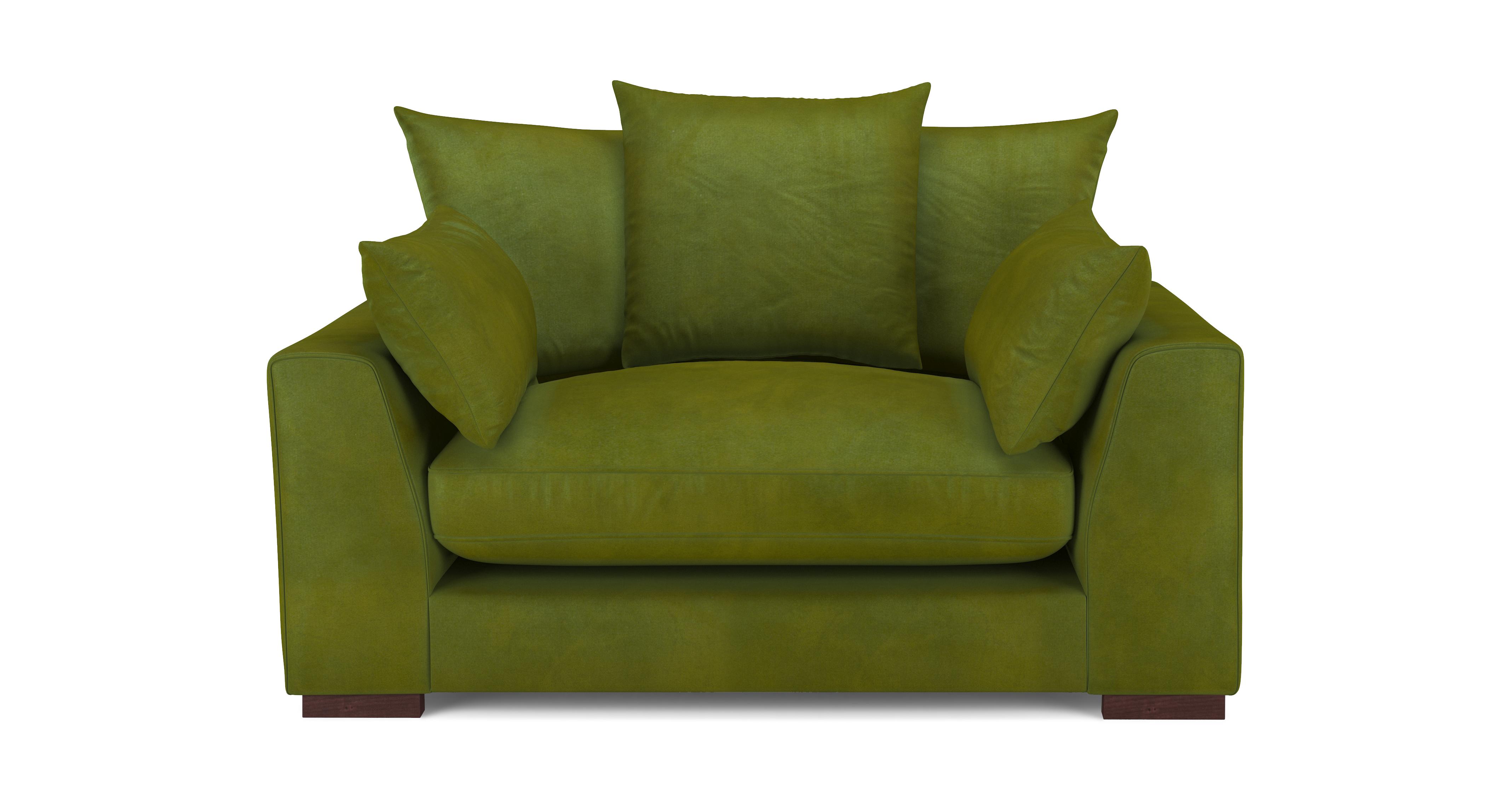 Velvet Pillow Back Cuddler Sofa