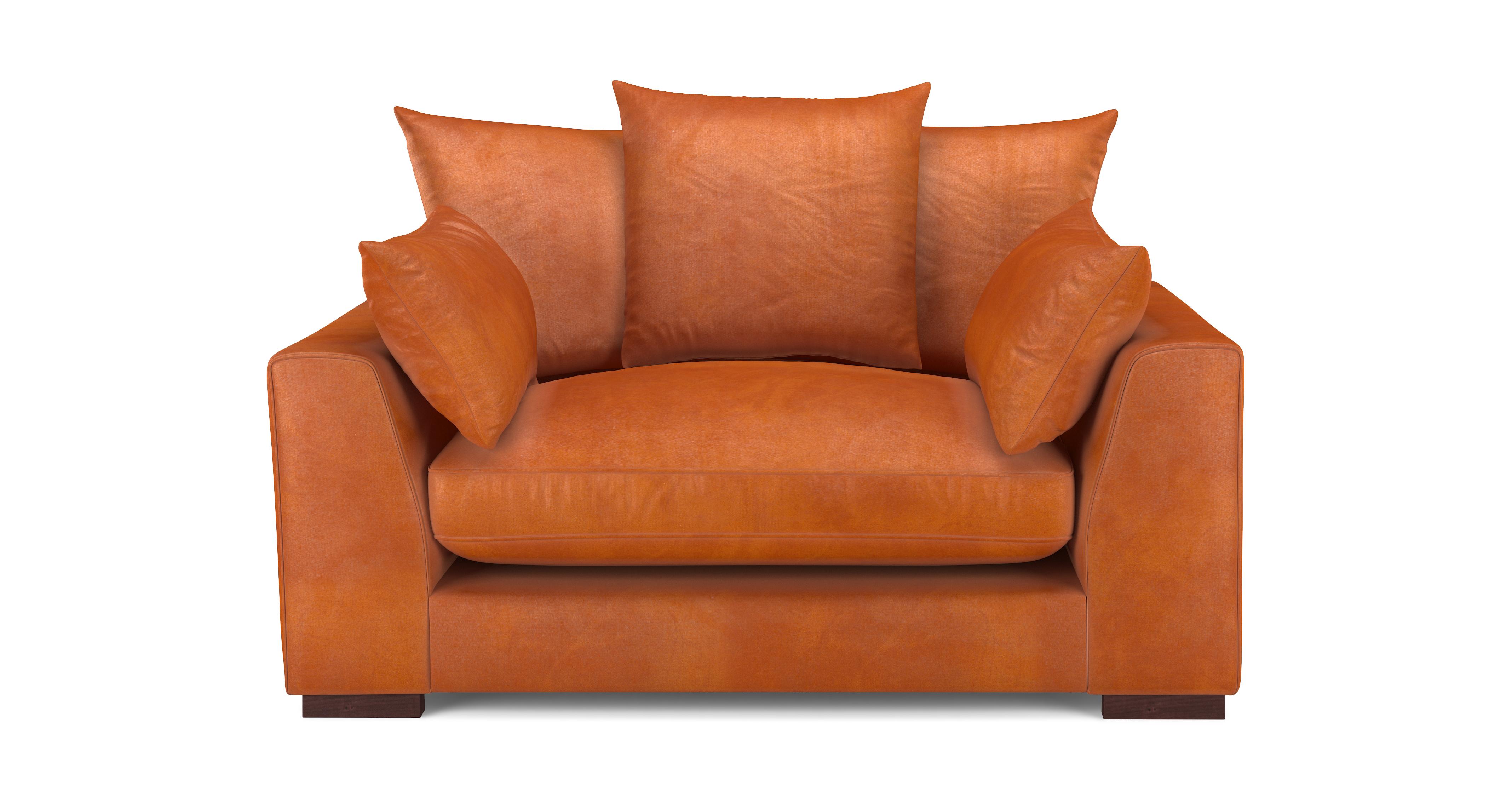 Velvet Pillow Back Cuddler Sofa