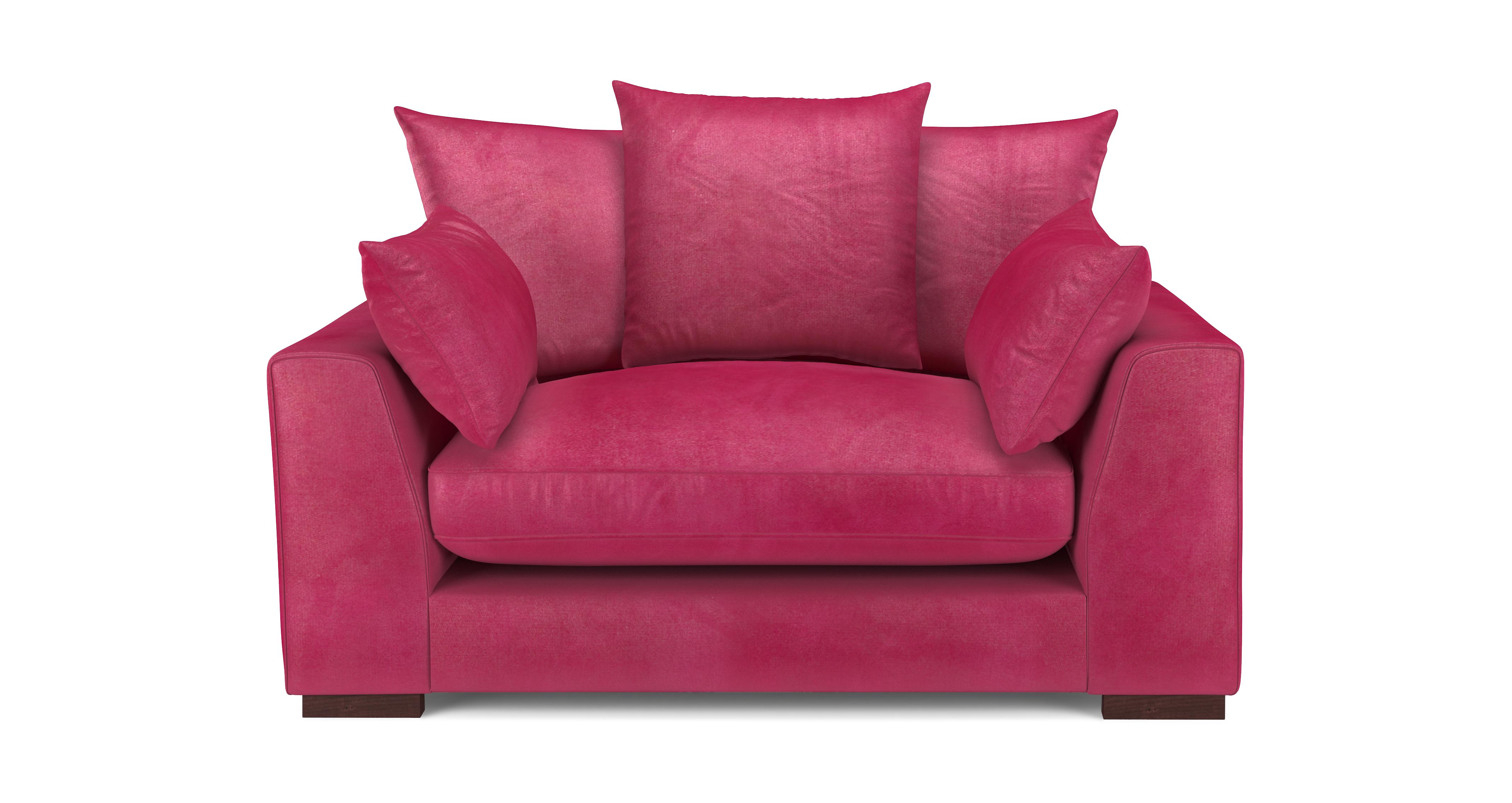 Velvet Pillow Back Cuddler Sofa