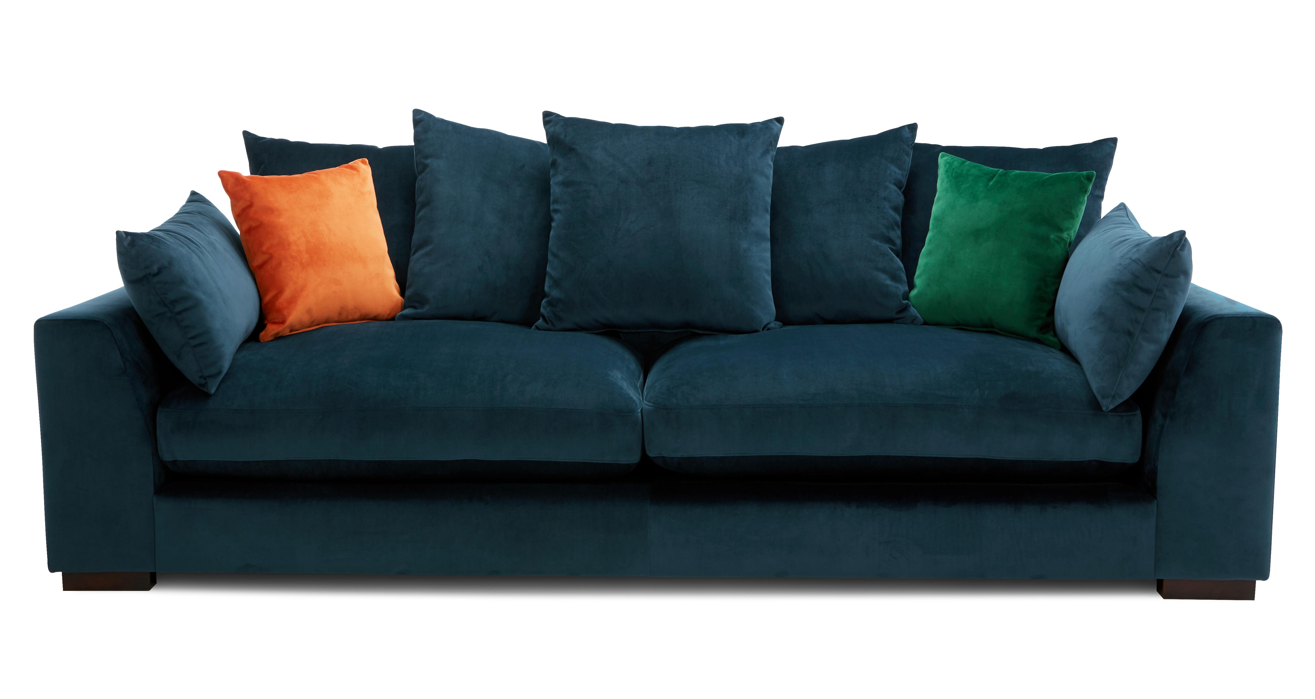 Plush Velvet Pillow Back 4 Seater Sofa Sensual Velvet | DFS Ireland