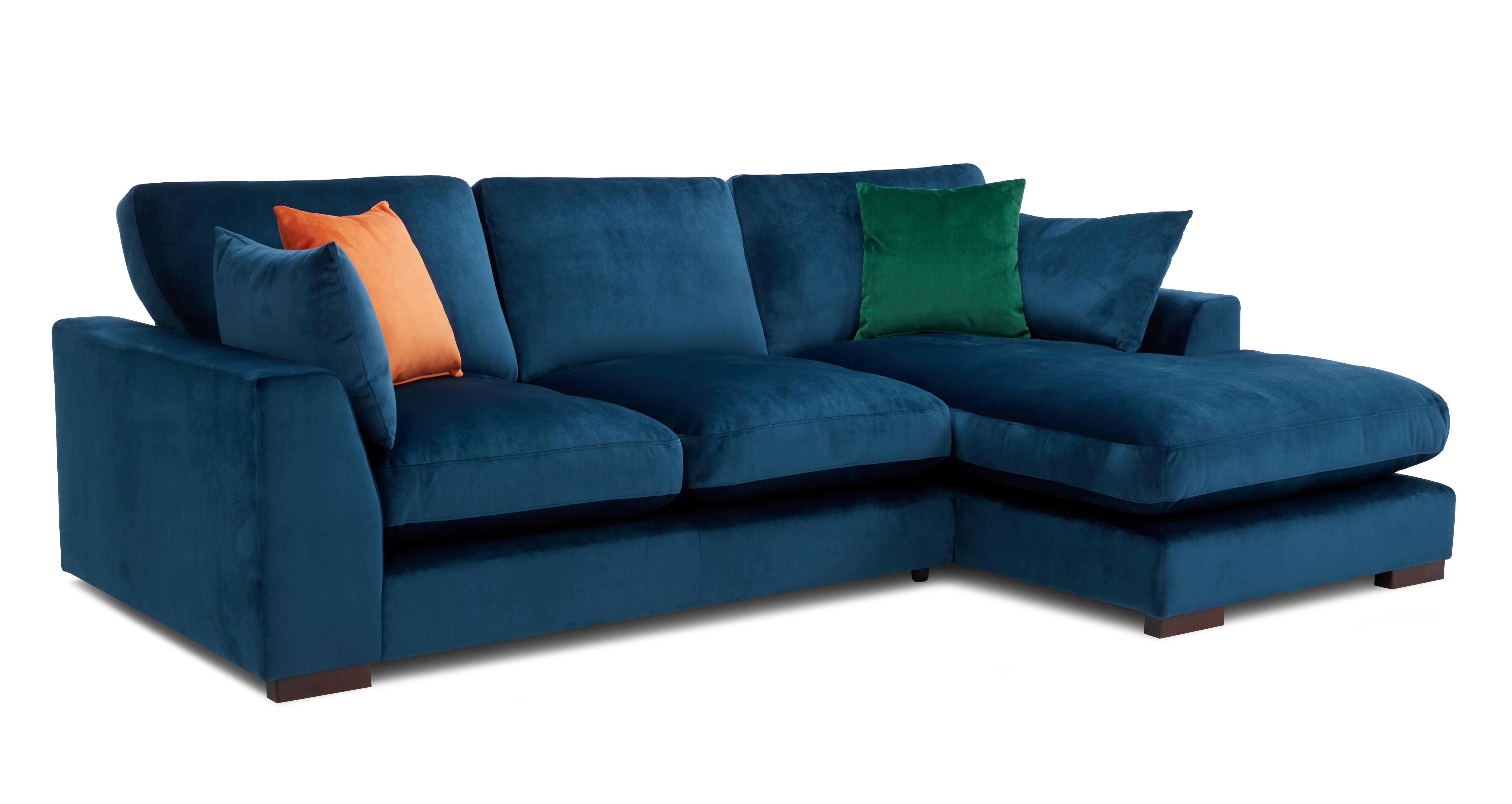 Plush blue online couch