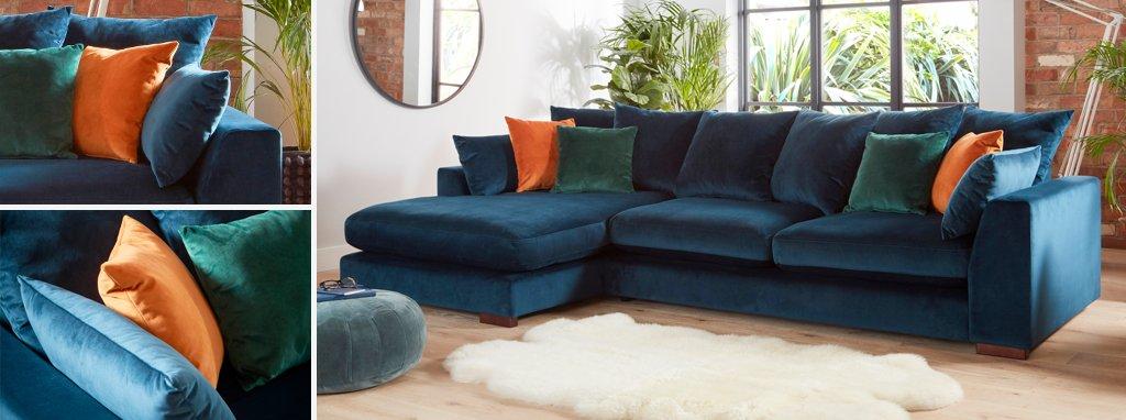 Dfs teal deals corner sofa