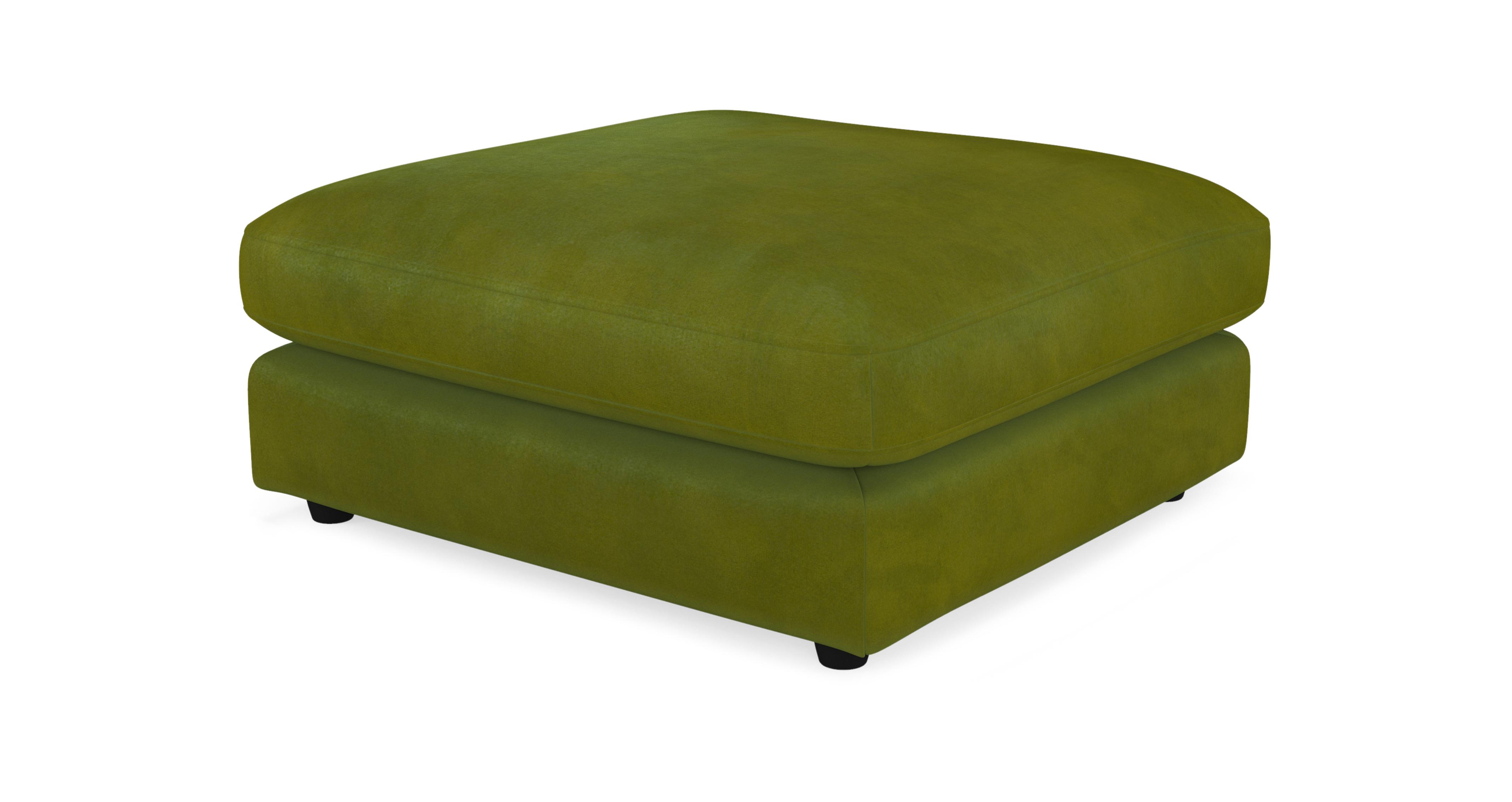 Plush Velvet Large Square Footstool | DFS