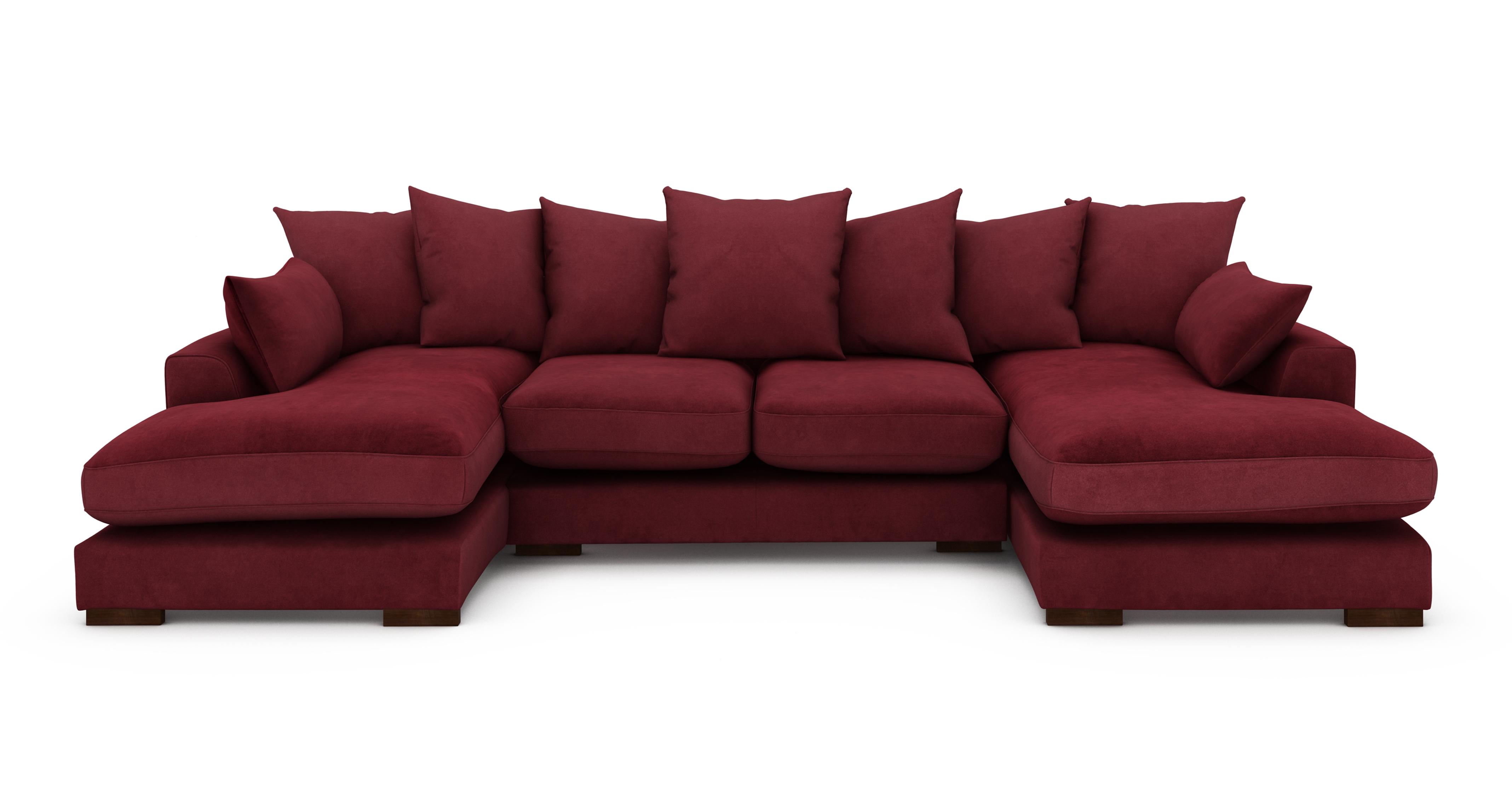 Velvet Pillow Back Large Double Ended Chaise