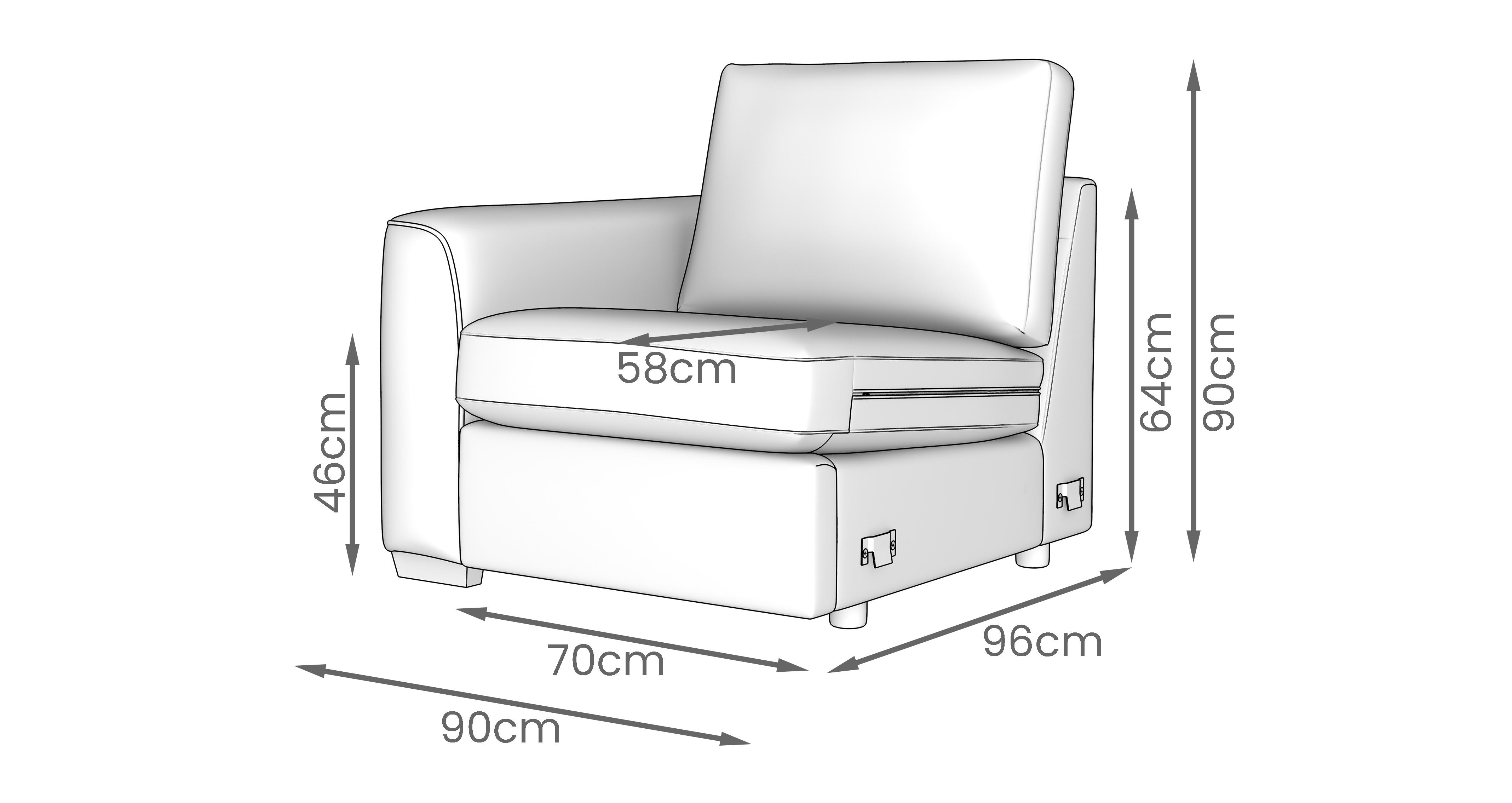 Ravina Left Hand Facing Arm 1 Seat Unit | DFS