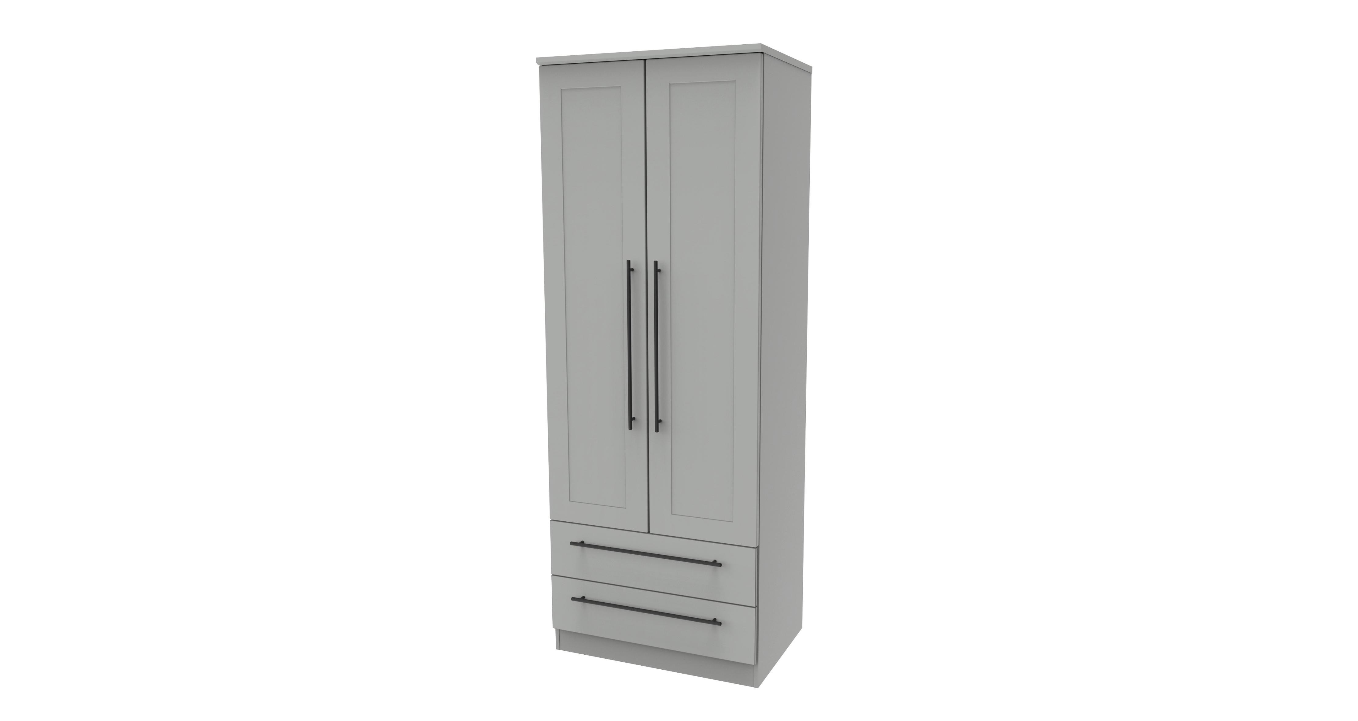 Reed 2 Door 2 Drawer  Wardrobe in Jordan Grey