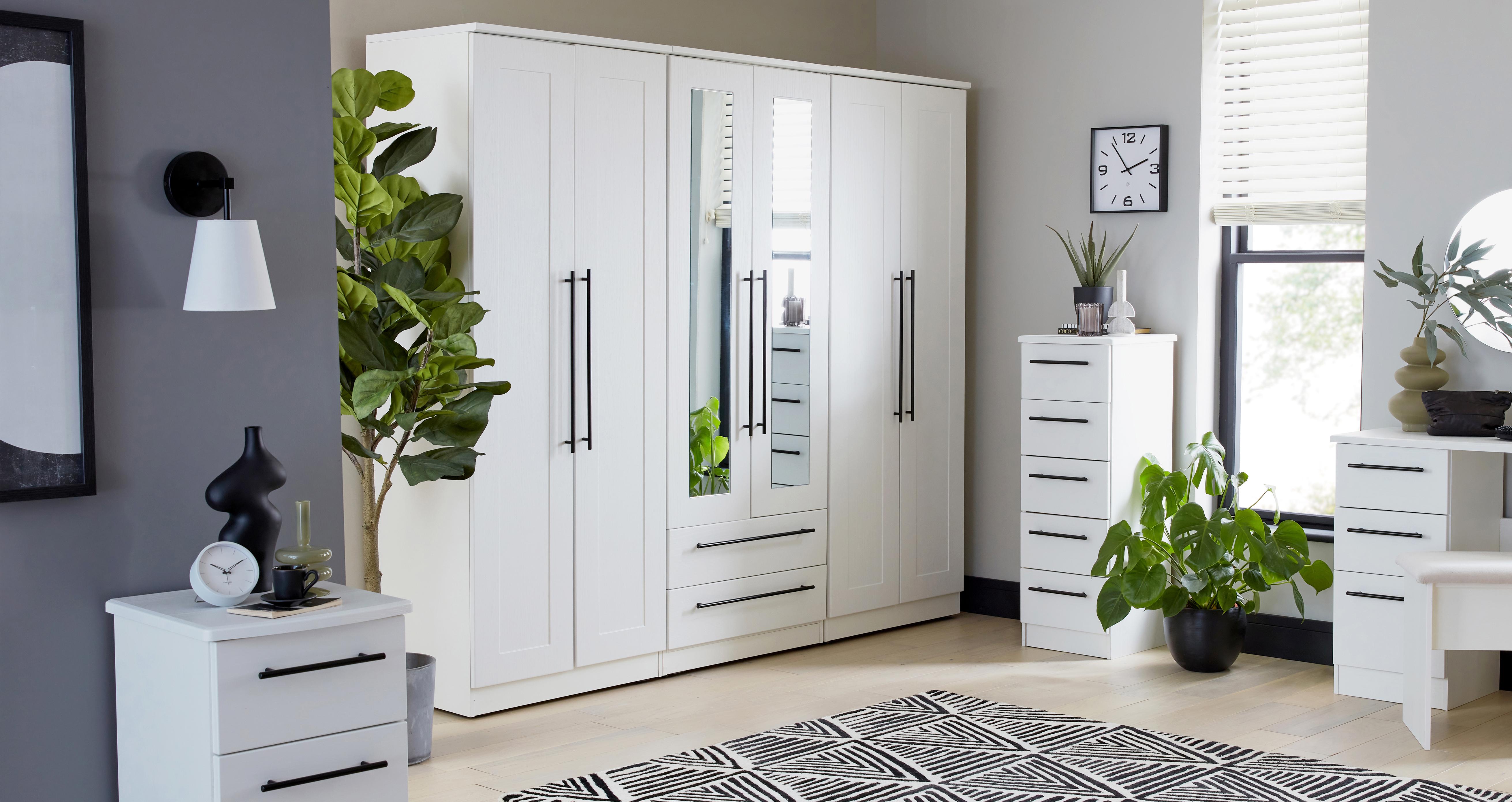 Reed 2 Door 2 Drawer  Wardrobe in Jordan Grey