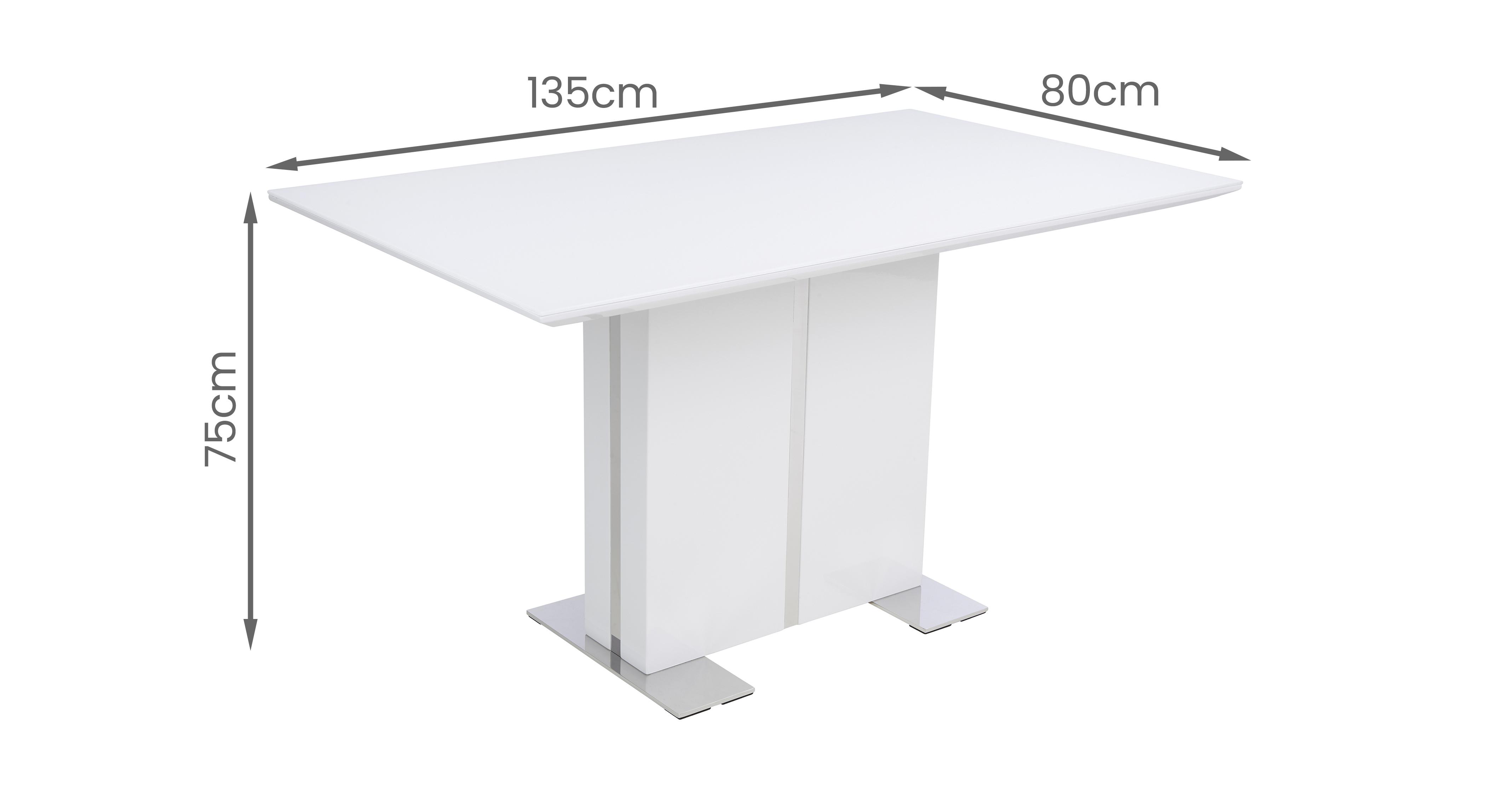 Ren Fixed Dining Table in Ren White and Silver White and Silver