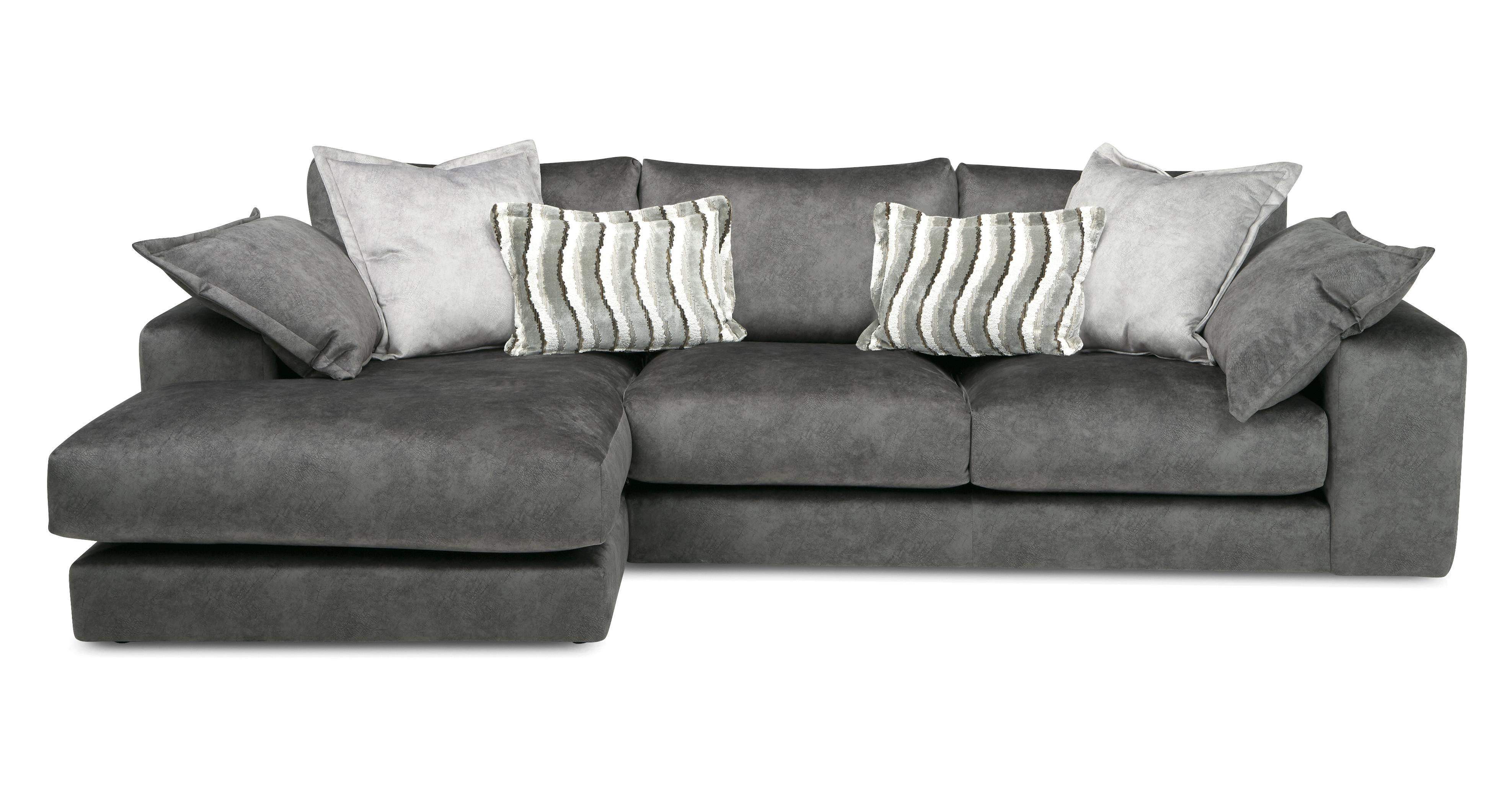 Rest Velvet Left Hand Facing 3 Seater Chaise Sofa | DFS