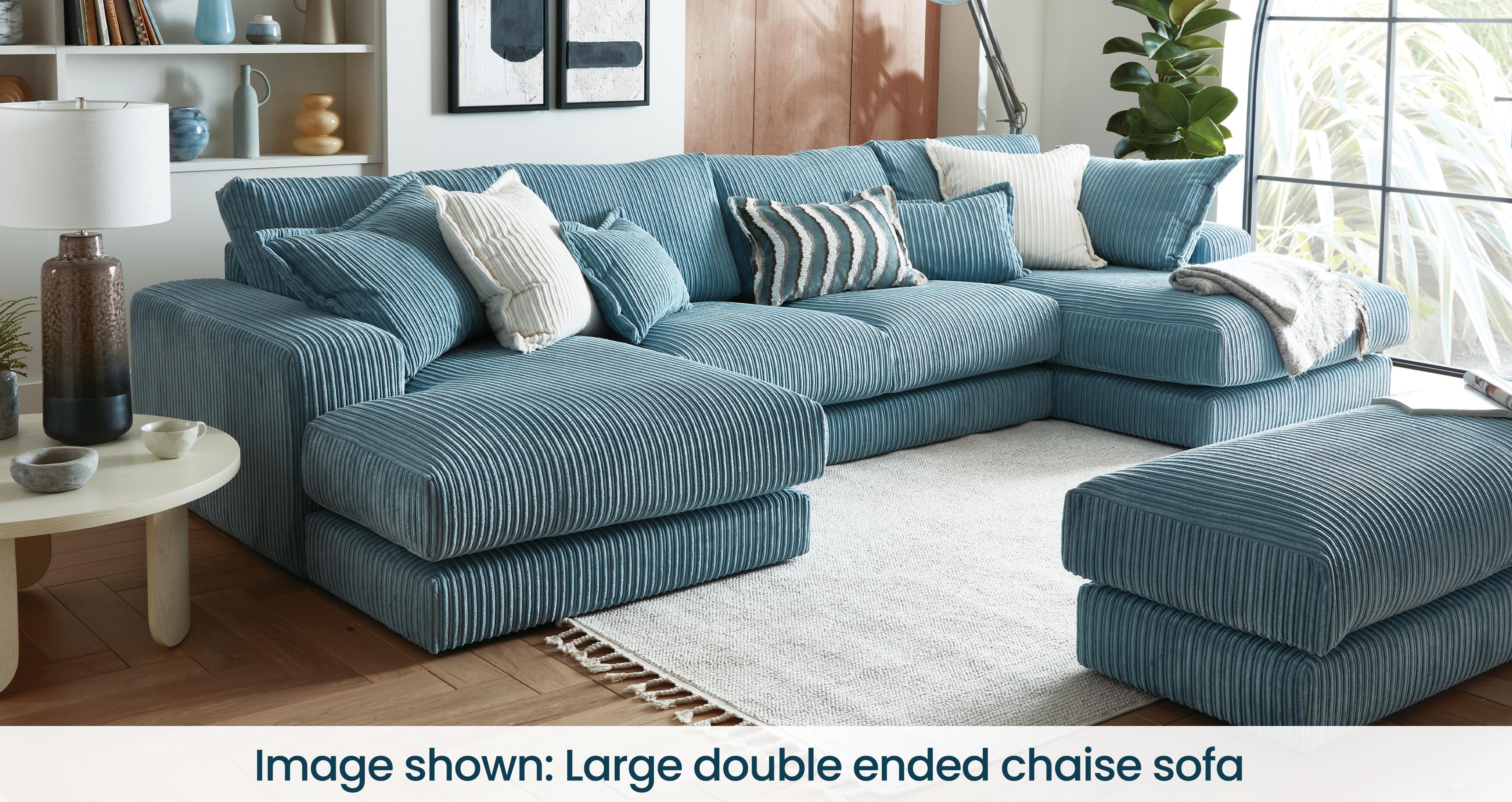 Rest Large Bench Footstool in Rest Cord Sky