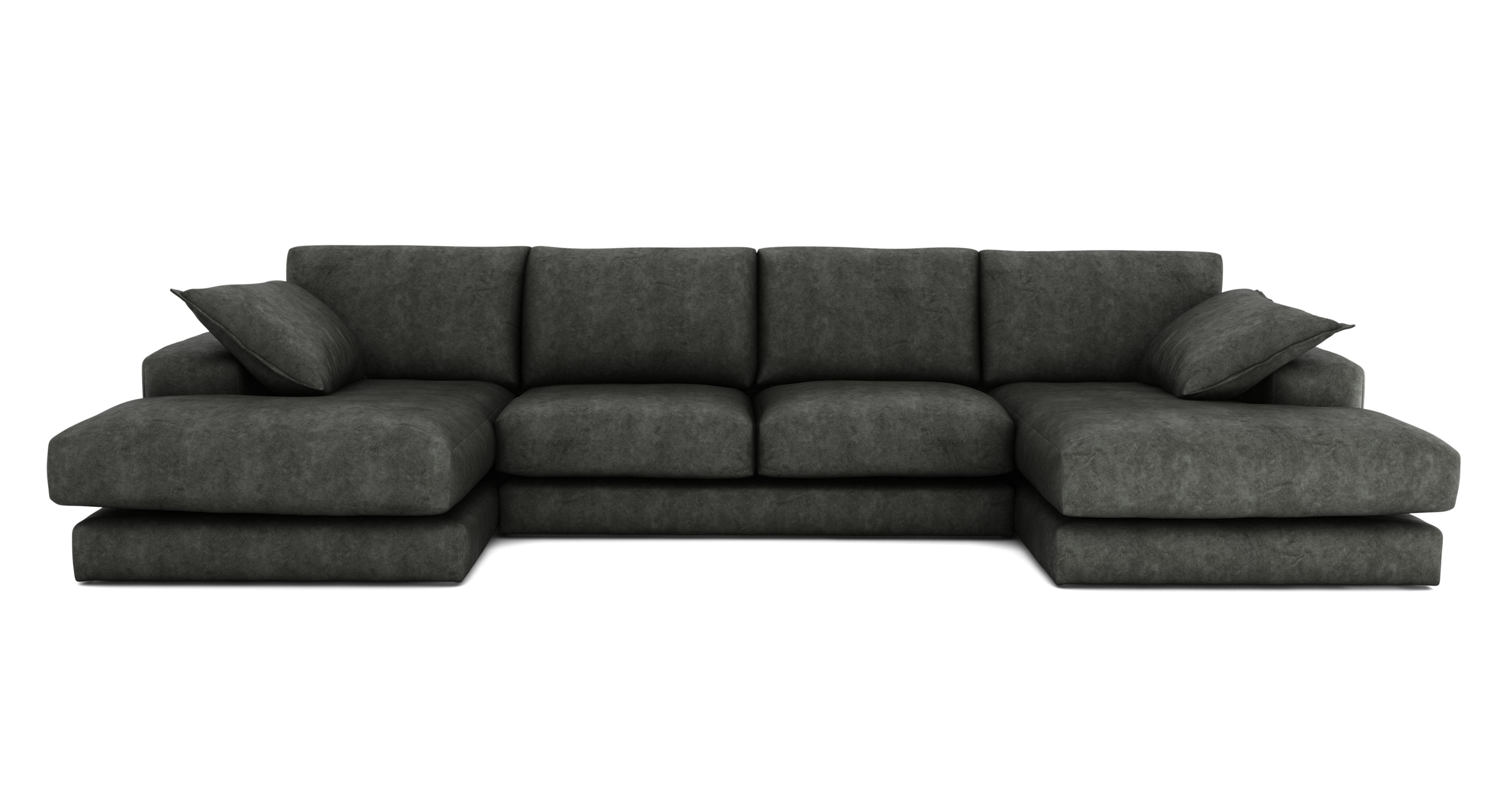 Velvet Large Double Ended Chaise Sofa