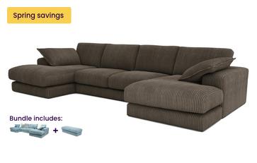 Large Double Ended Chaise and Large Bench Footstool Bundle