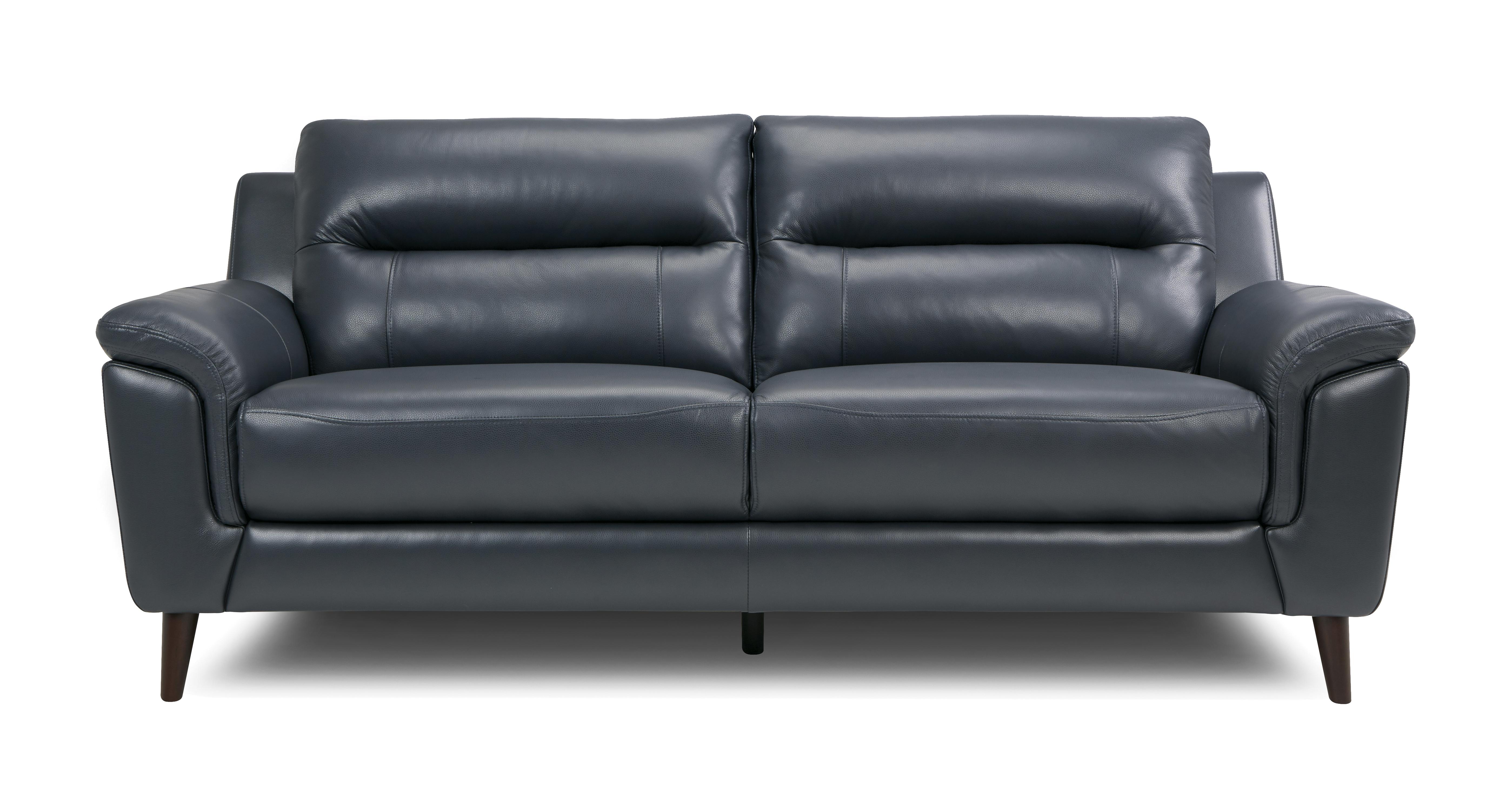 Dfs navy shop leather sofa