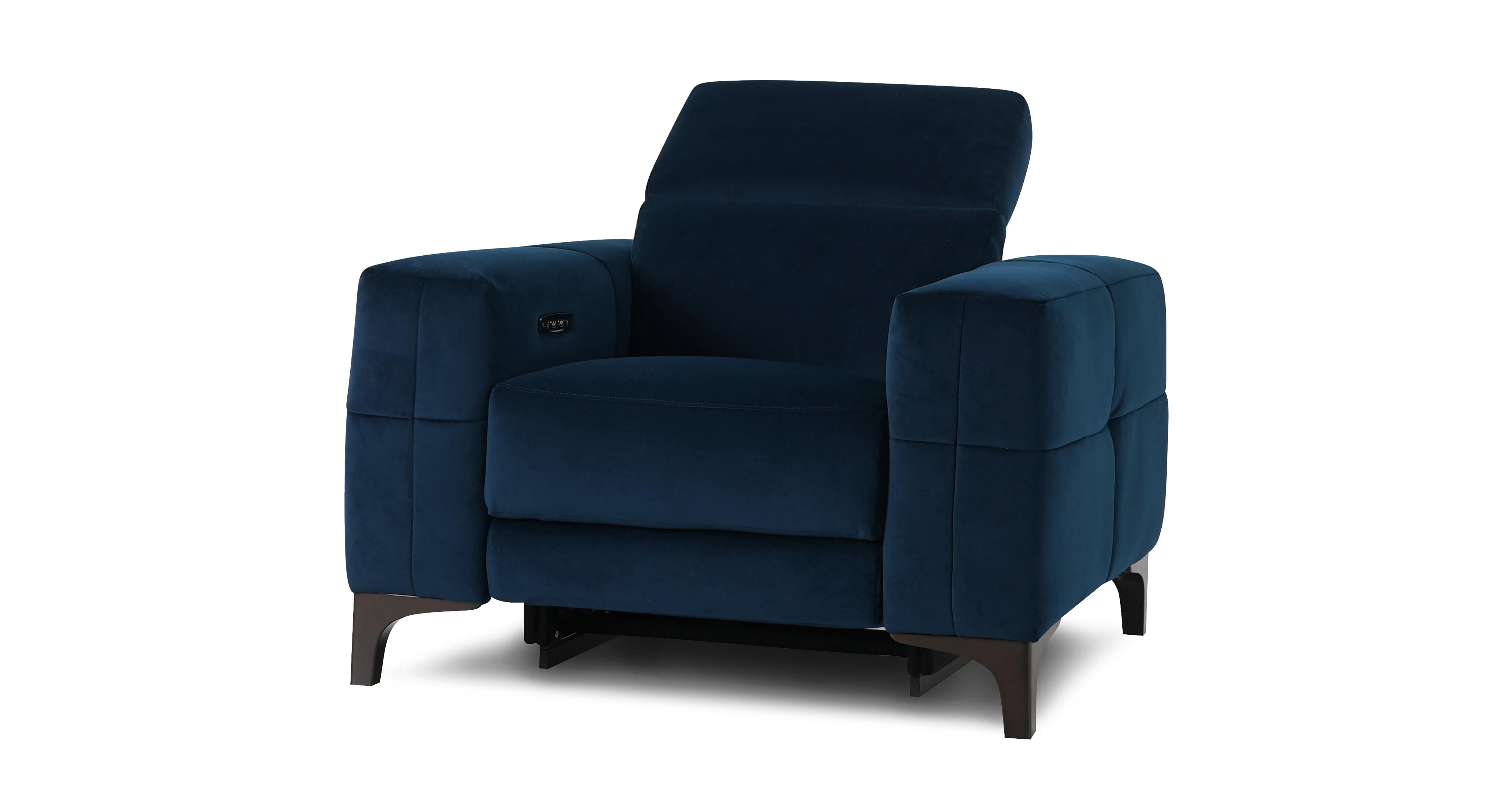Riccardo Power Recliner Chair in Boutique Blue
