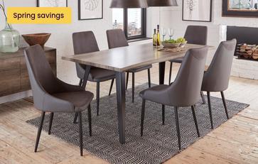 Fixed Dining Table & Set of 4 Chairs