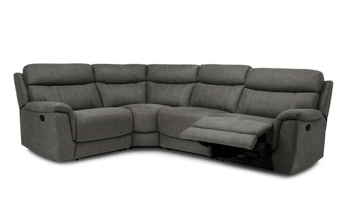 Ronan Option H Manual Right Hand Facing, Large Leather Recliner Corner Sofa