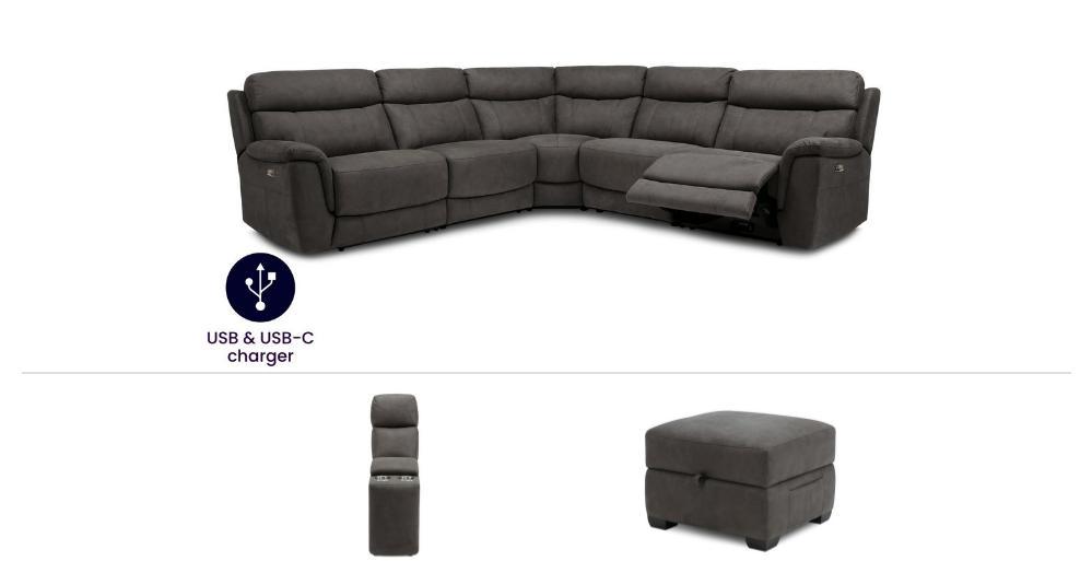 Corner Sofa, Console & Footstool
