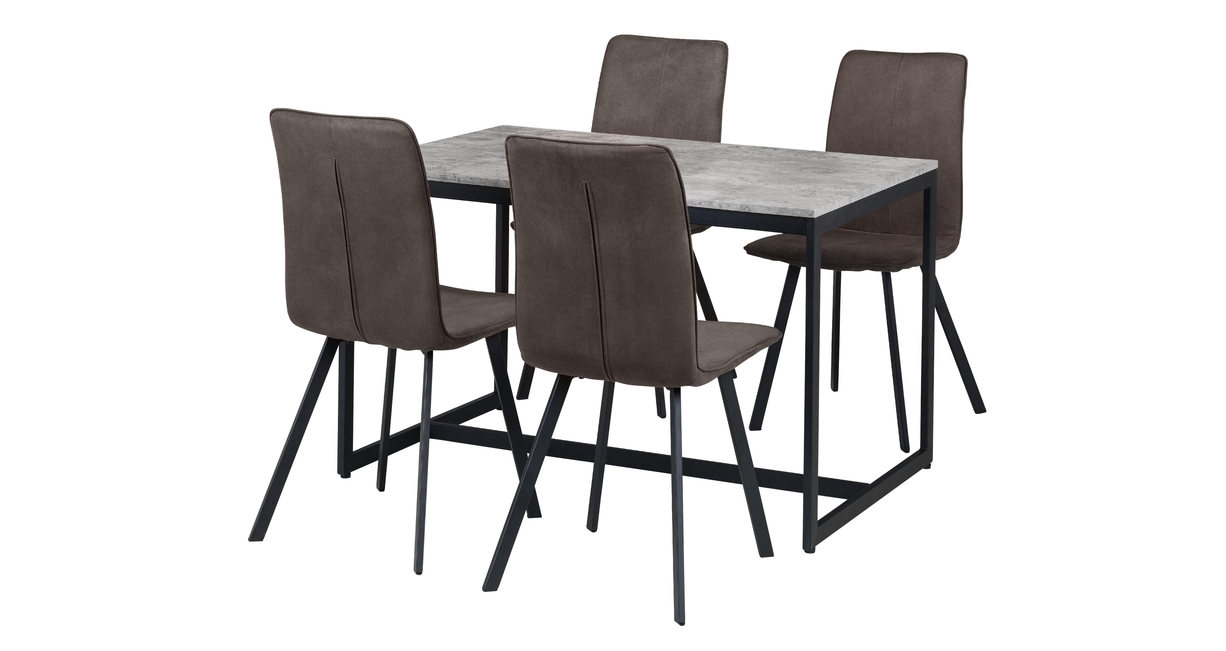 Rondo Fixed Top Table With 4 Fabric Chairs Dfs Ireland
