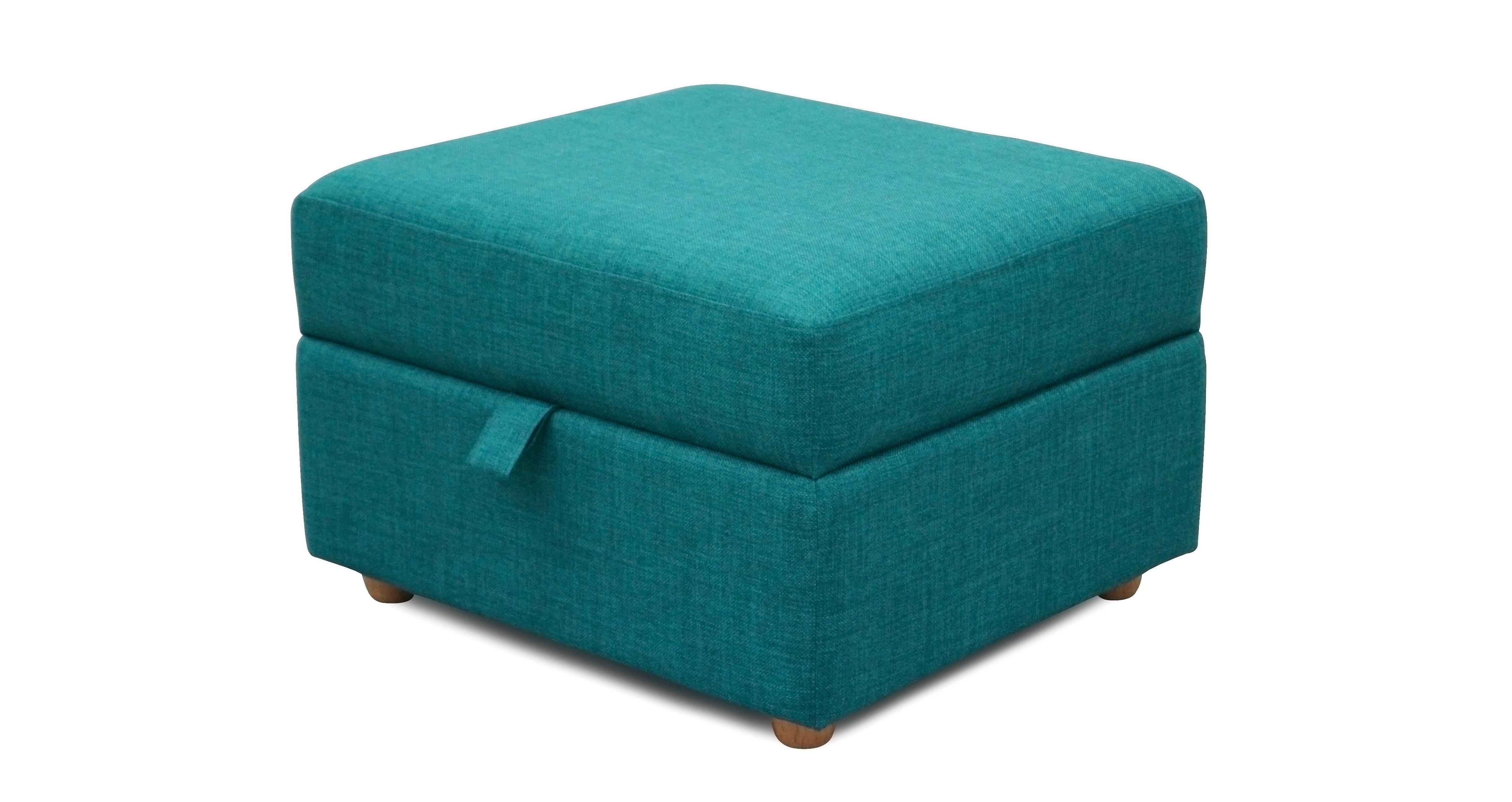 Teal footstool shop with storage