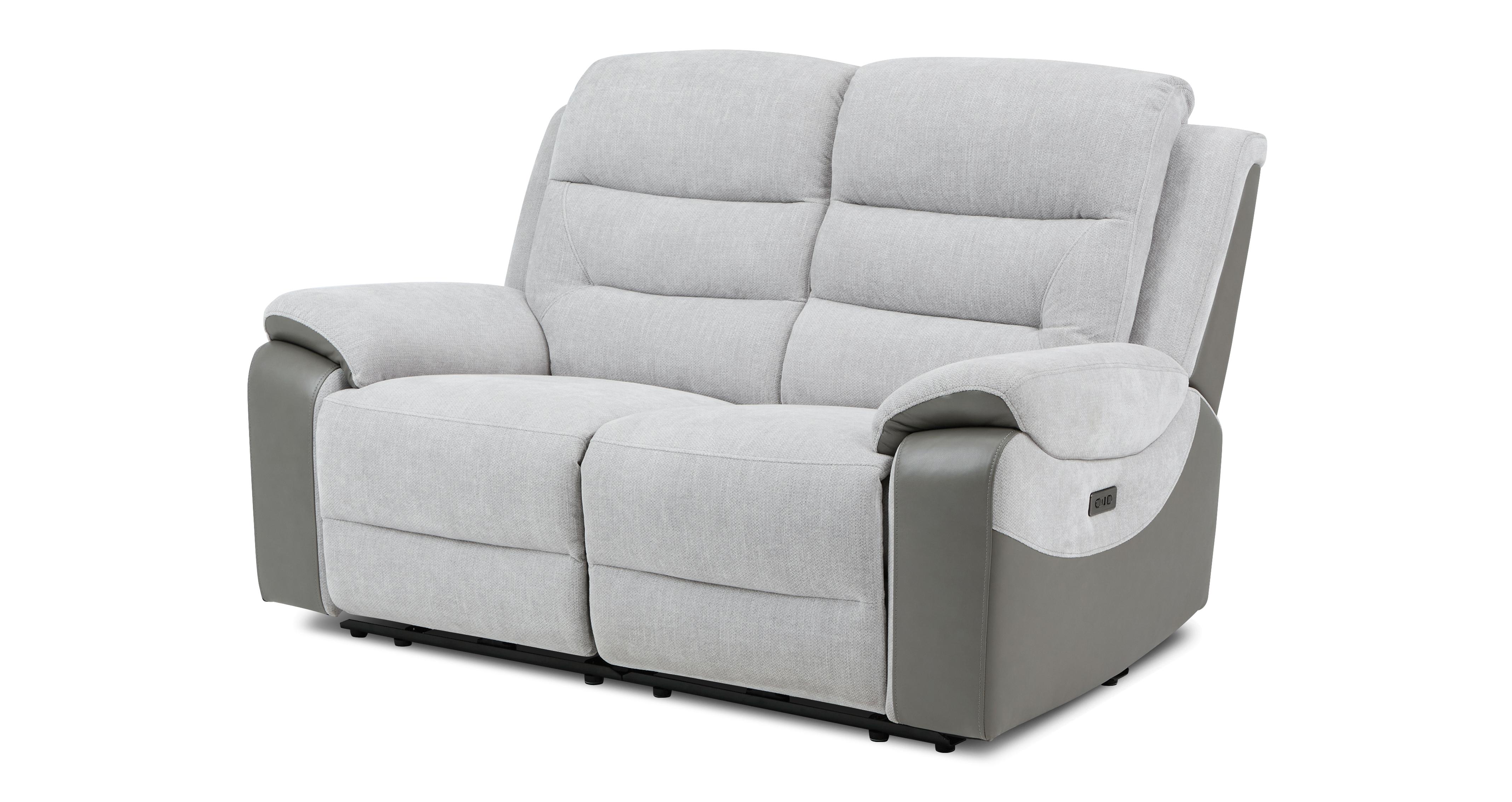 Ruxham-express 2 Seater Power Recliner in Ruxham Express Combination Mist and Silver