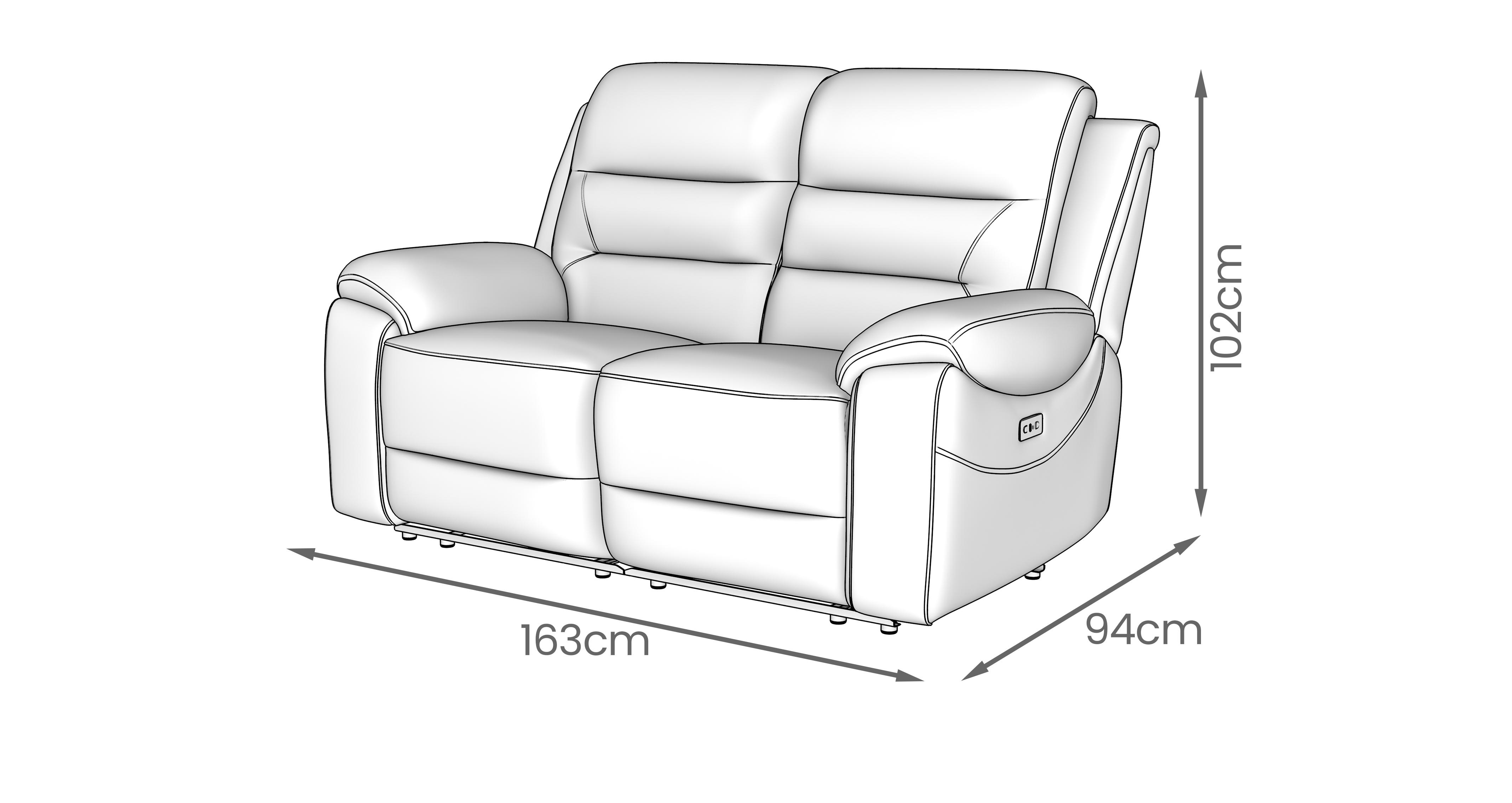 Ruxham-express 2 Seater Power Recliner in Ruxham Express Combination Mist and Silver
