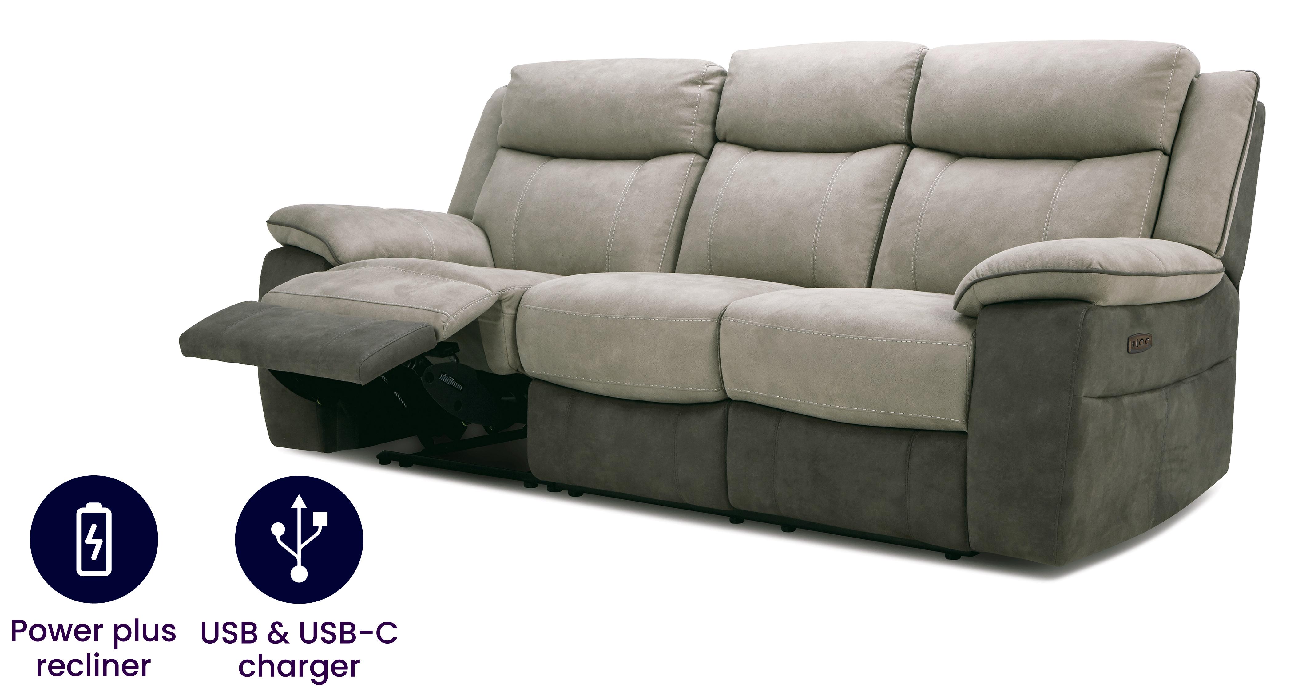 Ryder 3 Seater Power Plus Recliner | DFS