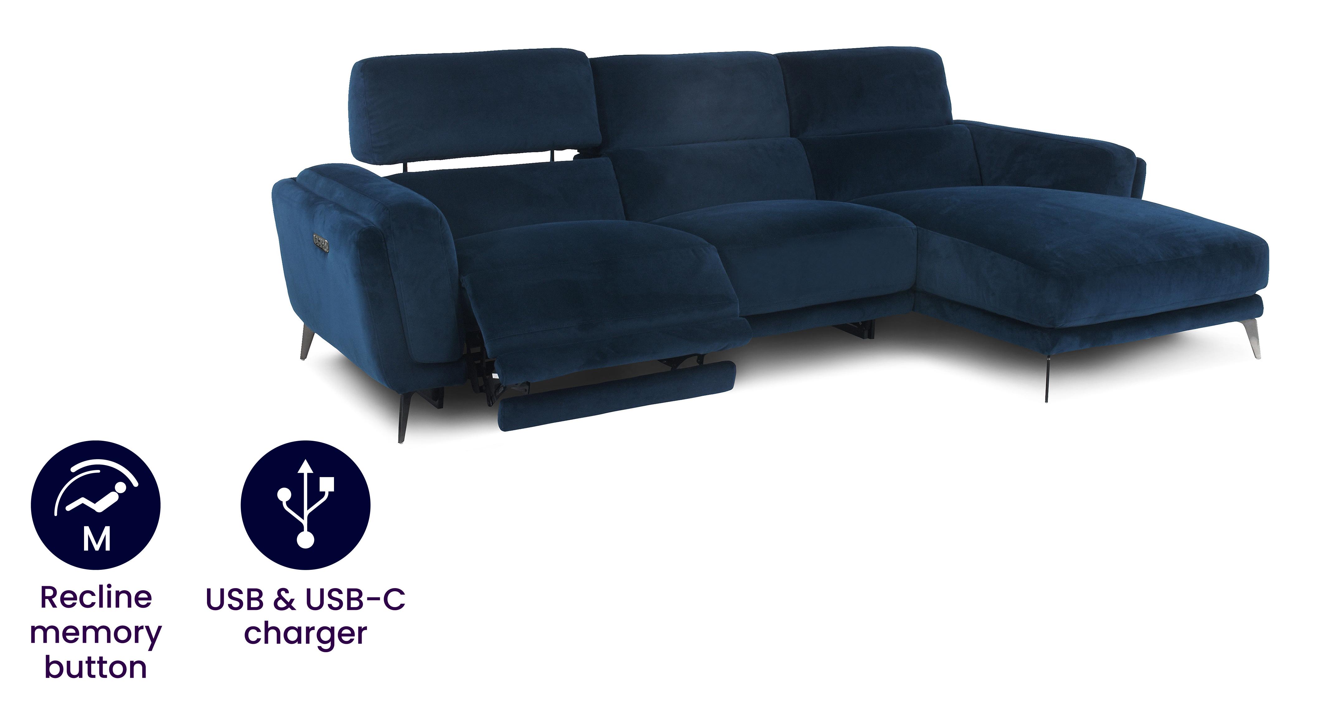 Option Z Right Hand Facing Memory Power 3 Seat Chaise End