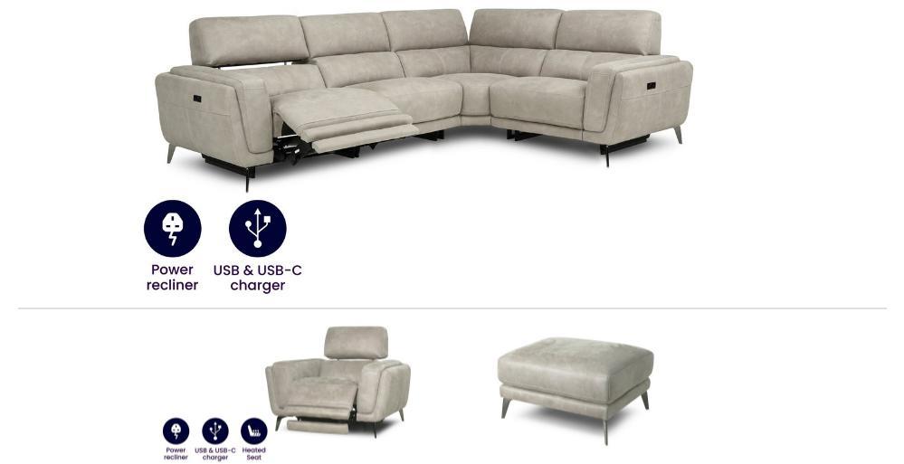 Corner Sofa, Recliner Chair & Footstool