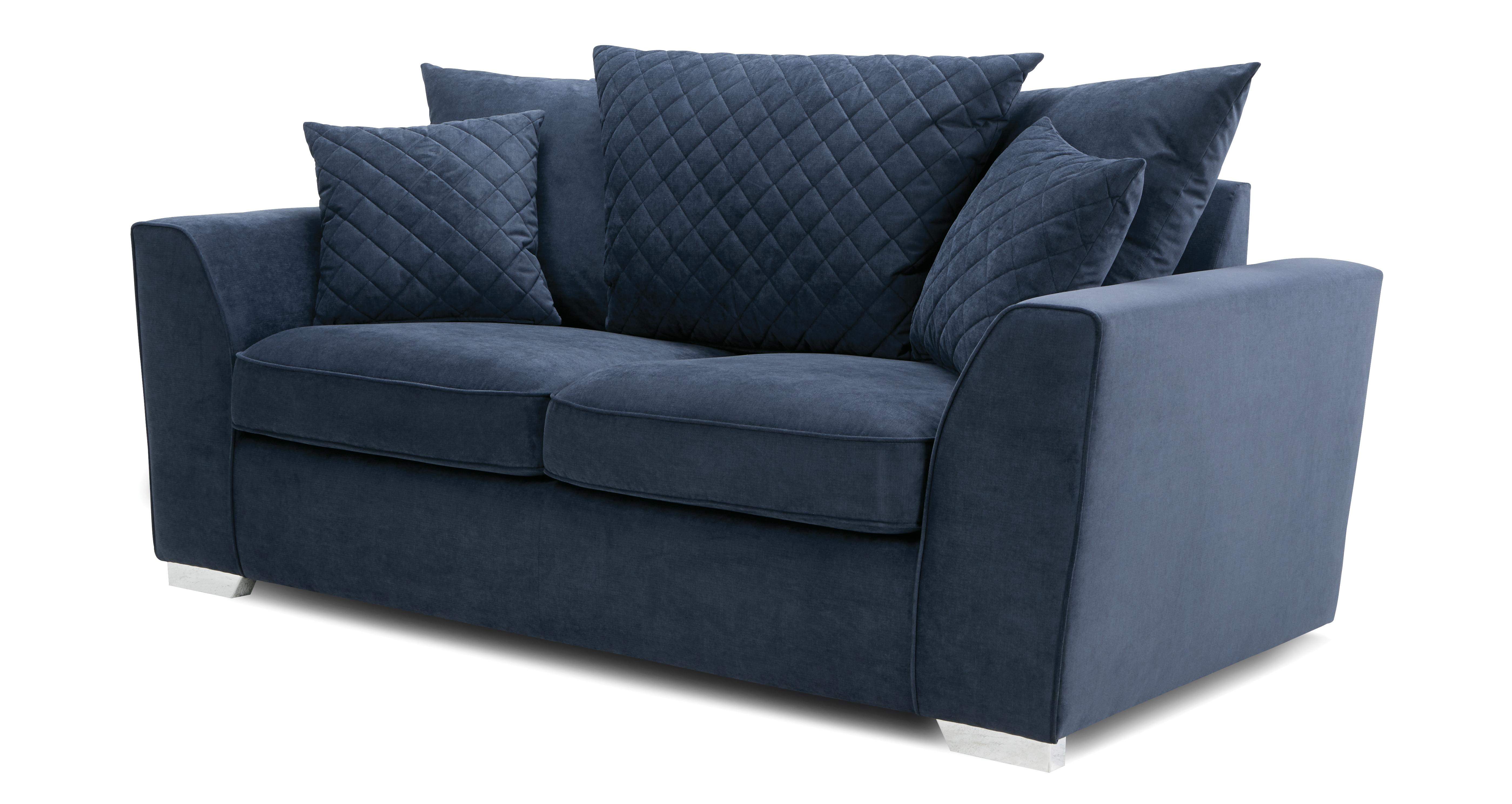 Saxton 2 Seater Sofa Bed in Plaza Dark Blue