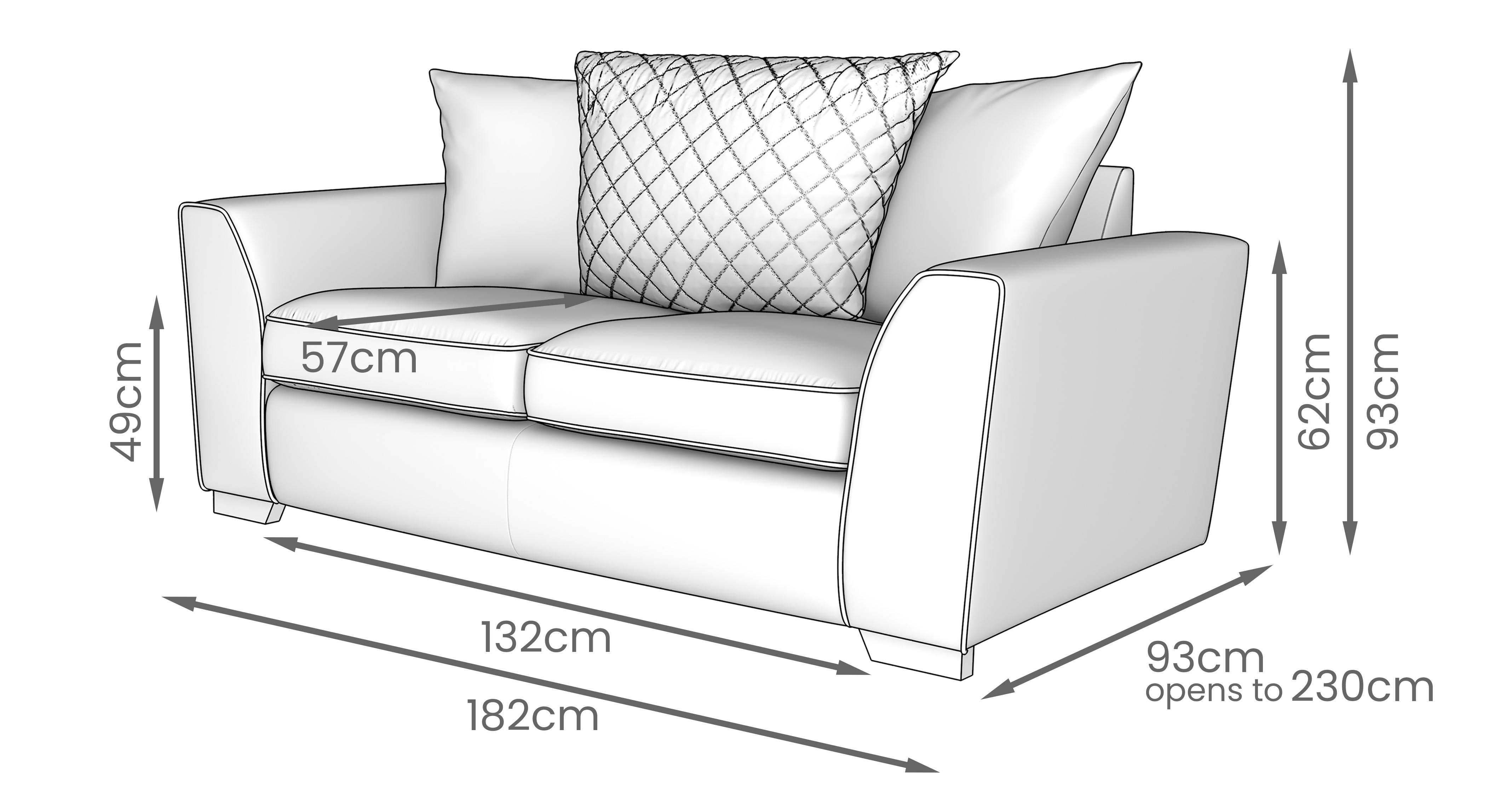 Saxton 2 Seater Sofa Bed in Plaza Dark Blue