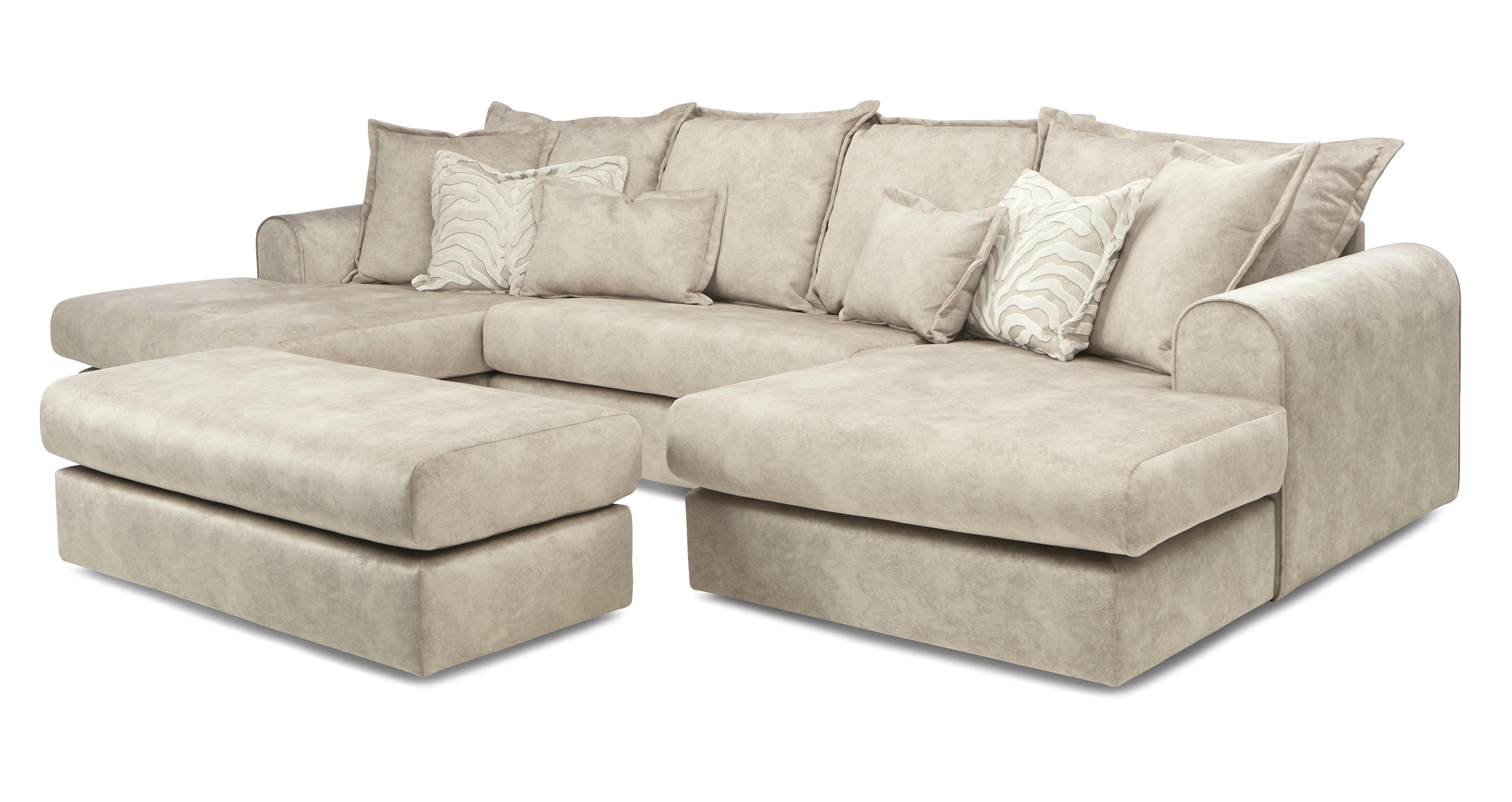 Large Double Ended Chaise and Large Storage Footstool Bundle