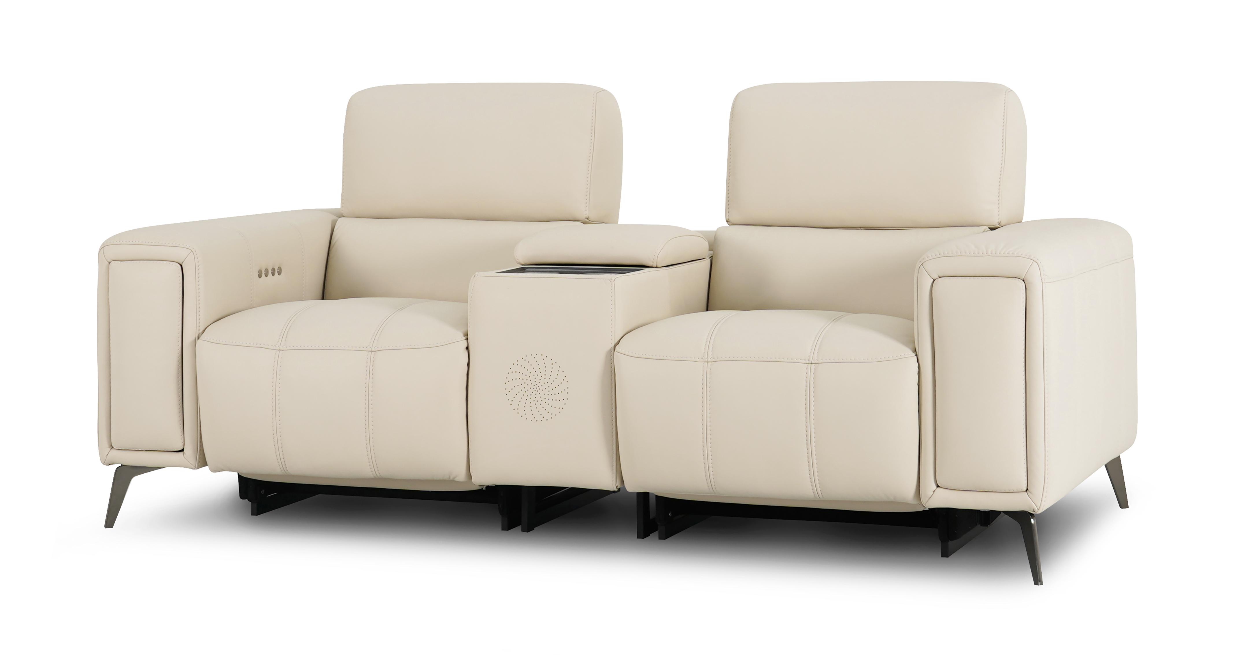 Showcase 2 Seat Cinema Power Recliner with Console in Borelli Frost