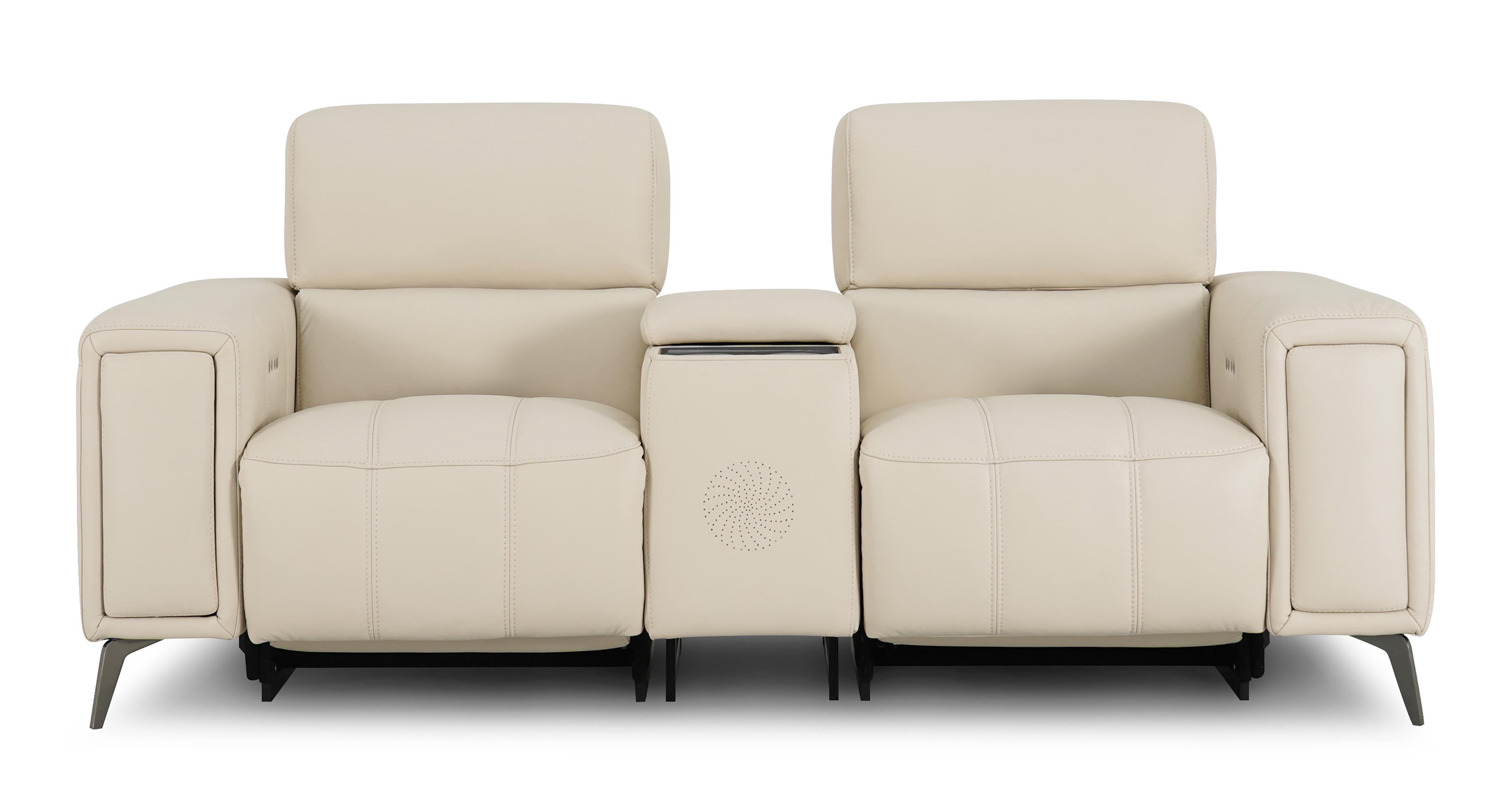 Showcase 2 Seat Cinema Power Recliner with Console in Borelli Frost
