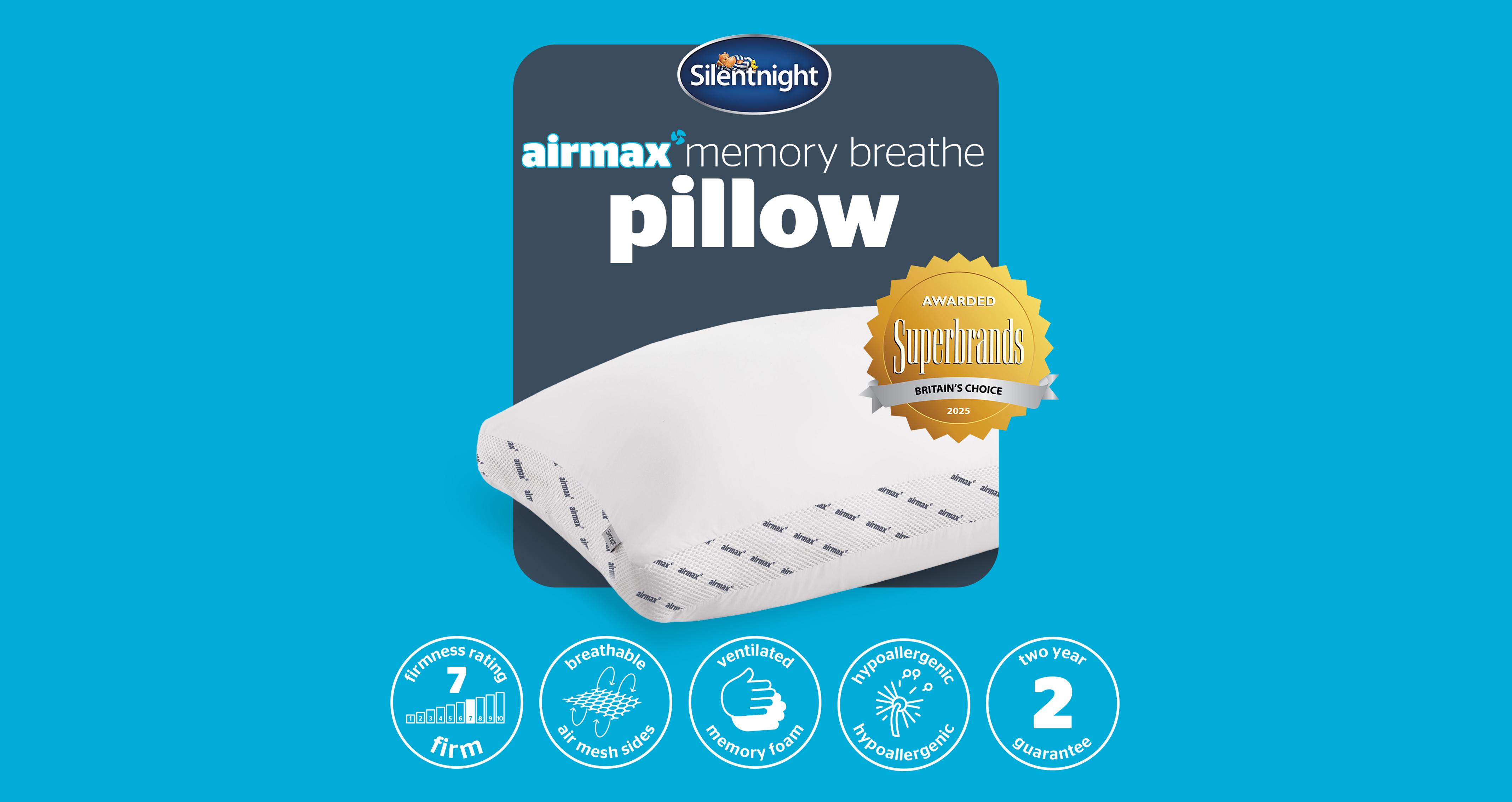 Silentnight-airmax-pillow Airmax Breathable Memory Foam Pillow in Airmax Breathable White White