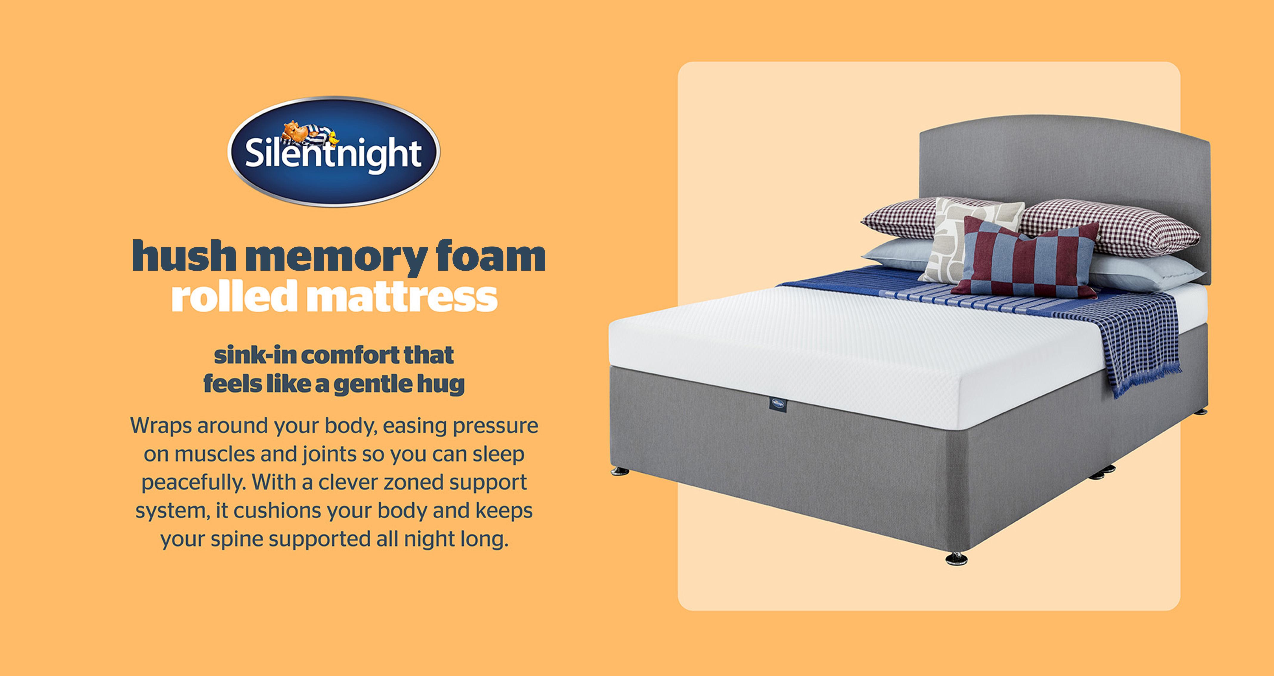 Silentnight-hush-memory-foam-rolled-mattress Double (4 ft 6) Mattress in Silentnight Mattress White