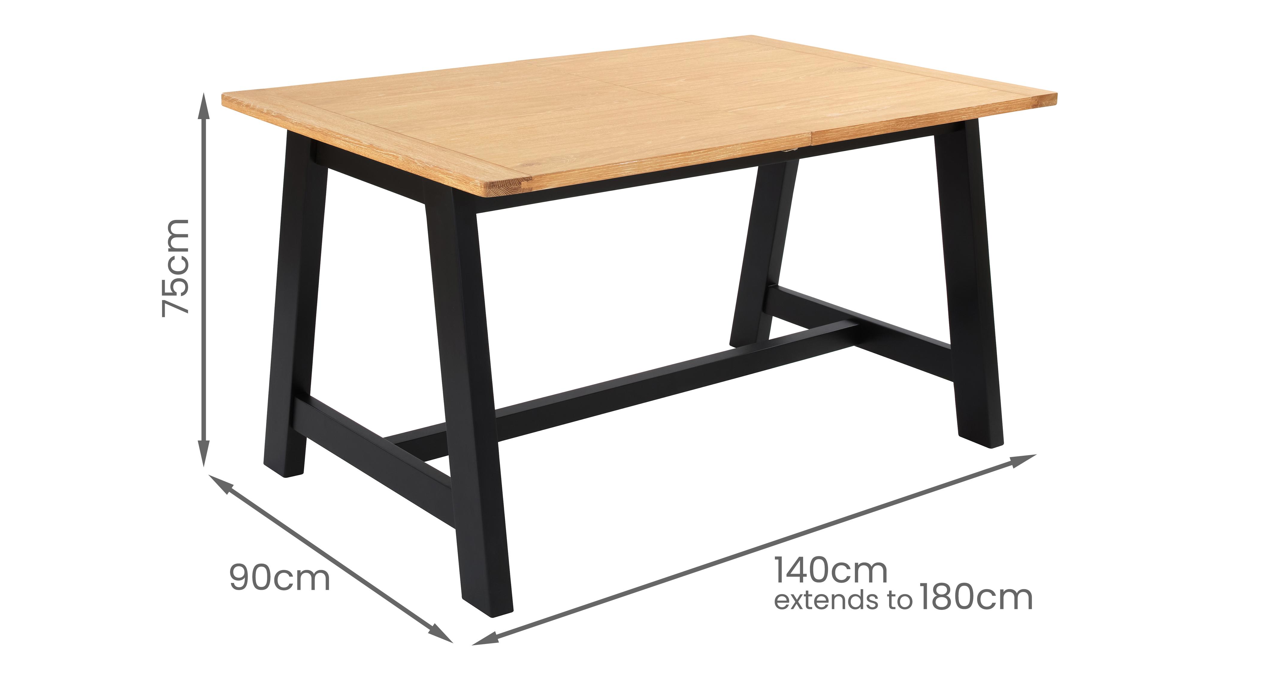 Sloane Extending Dining Table in Sloane Black Black