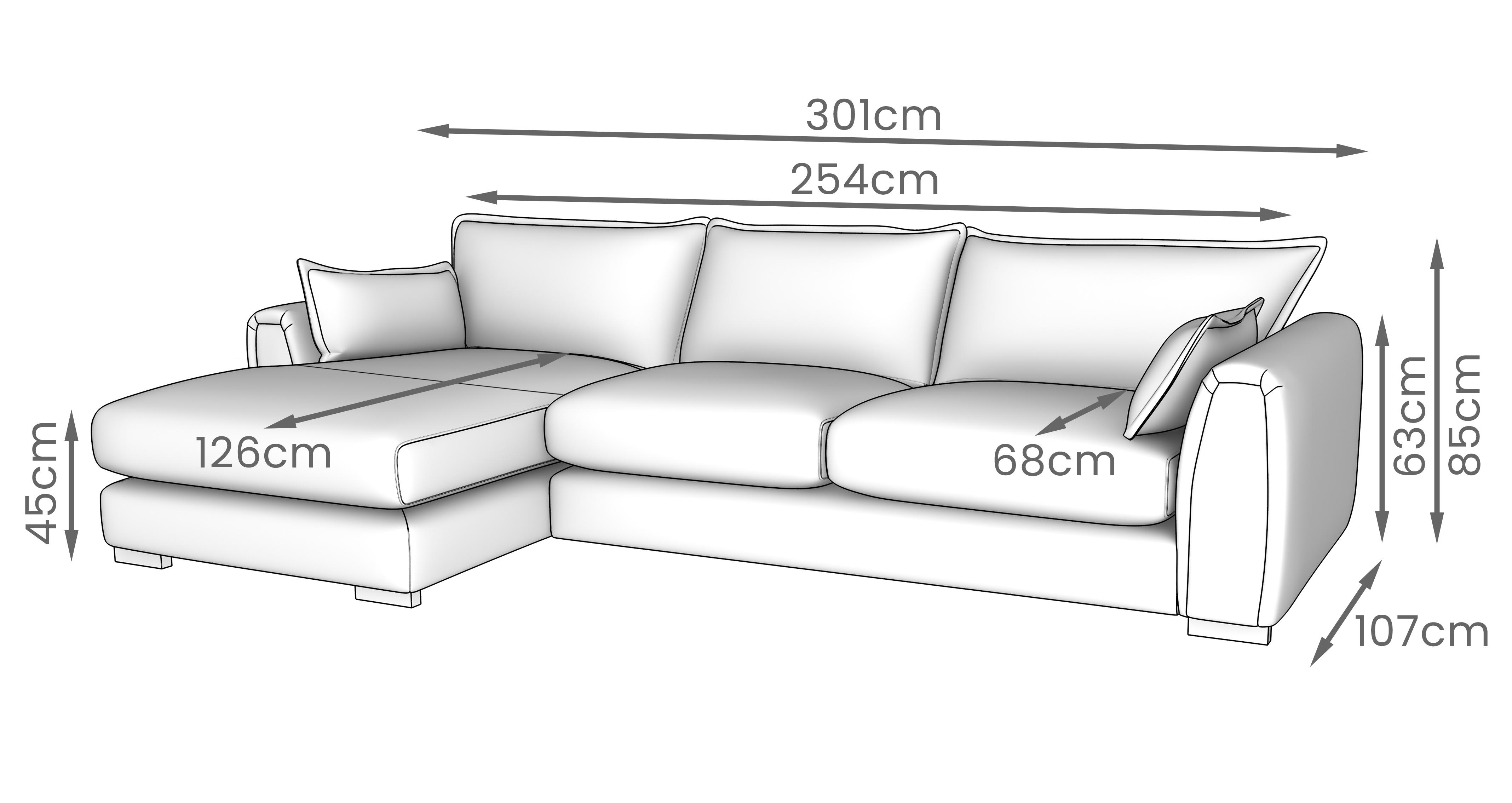 Somerford Large Left Hand Facing Chaise End Sofa in Somerford Sage with Dark feet